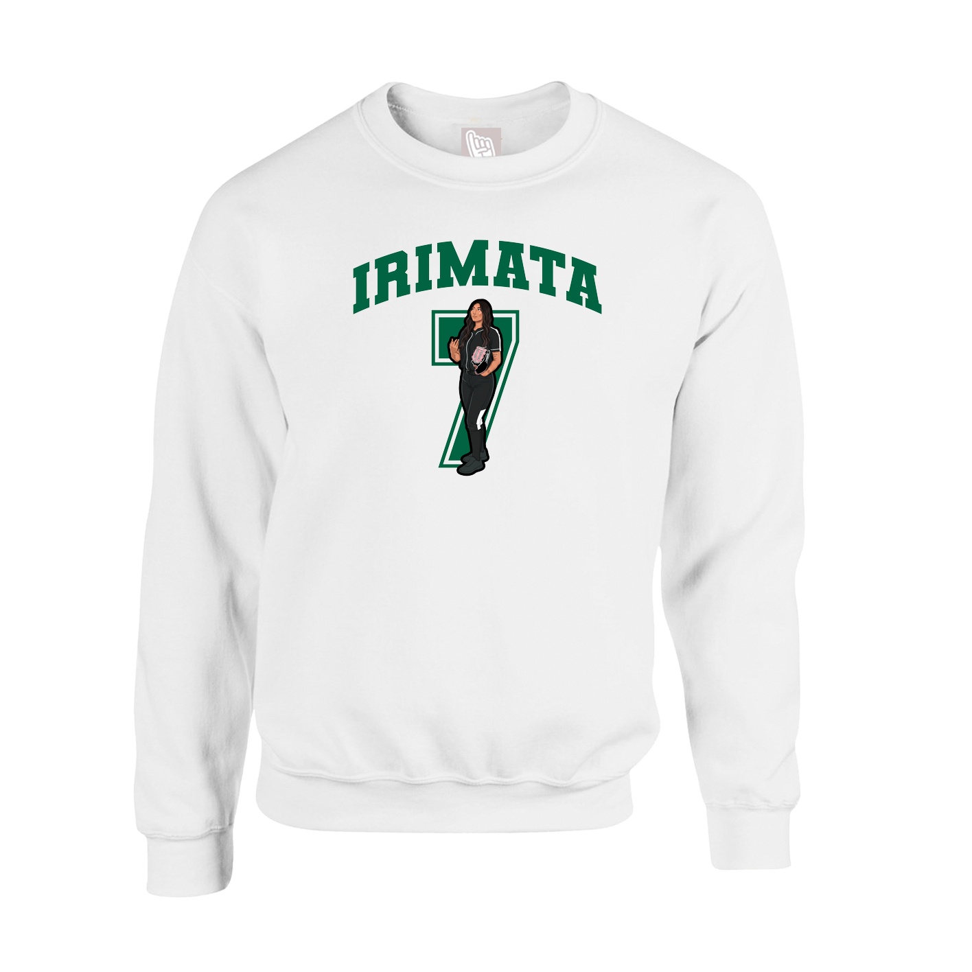 Fleece Crew — Number in White