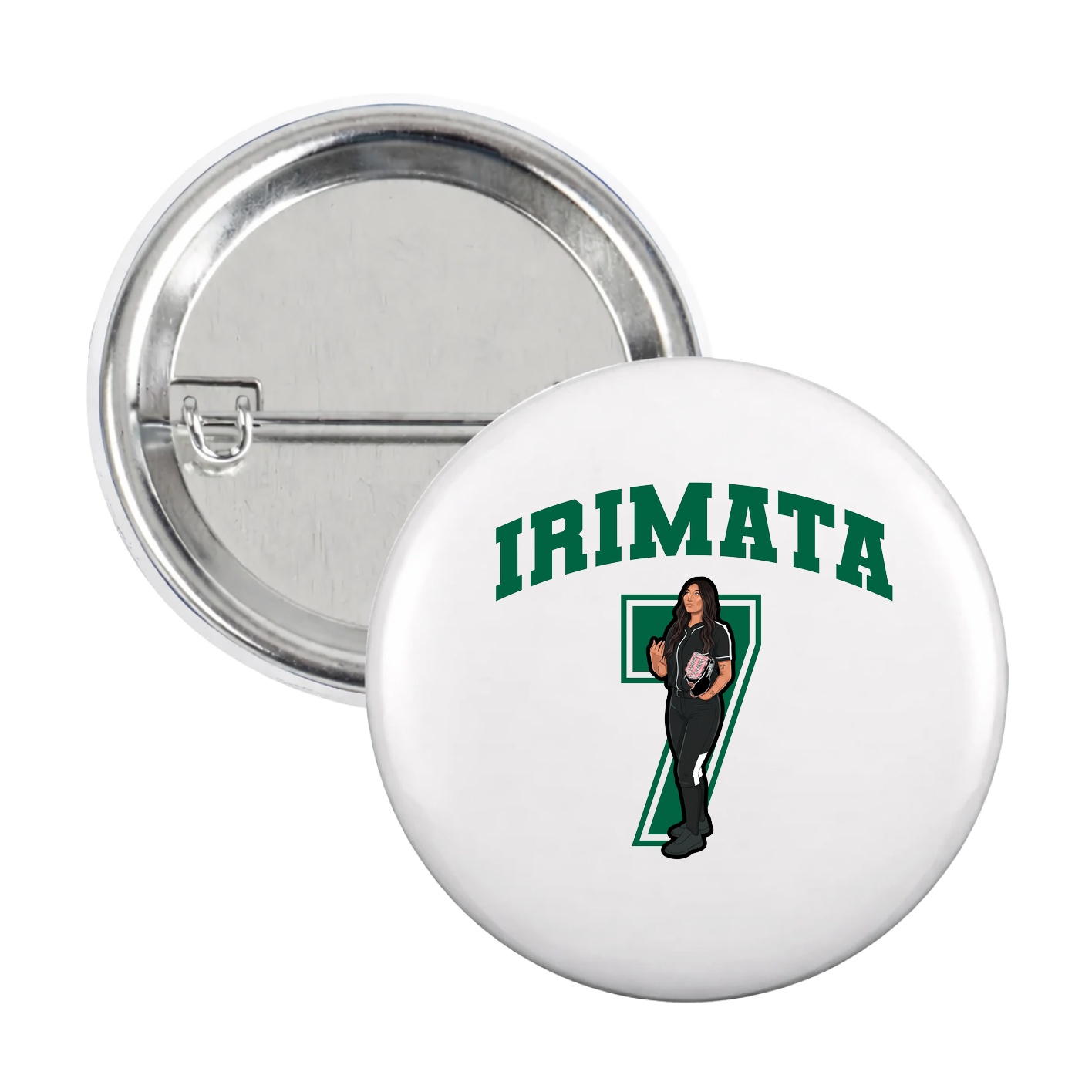 Game Day Button — Number in White