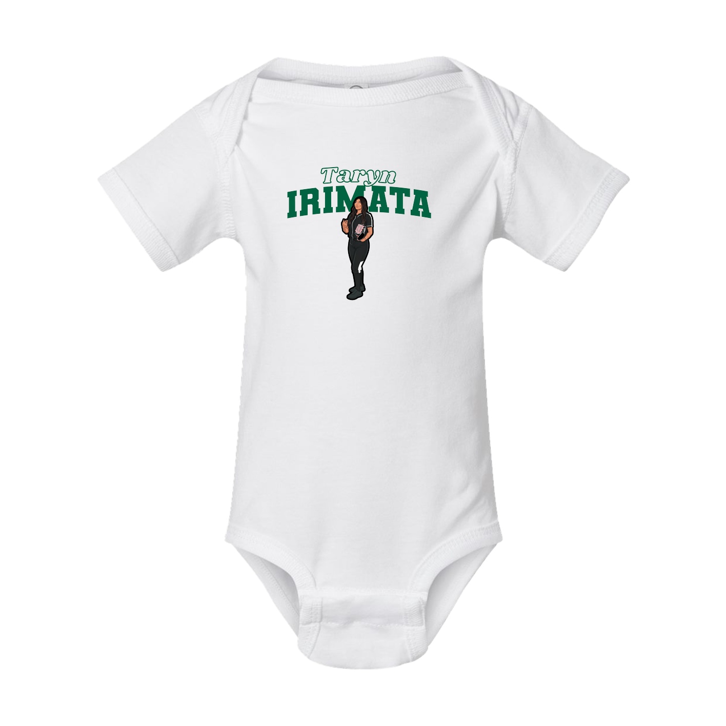 Baby Onesie — Name Arch in White