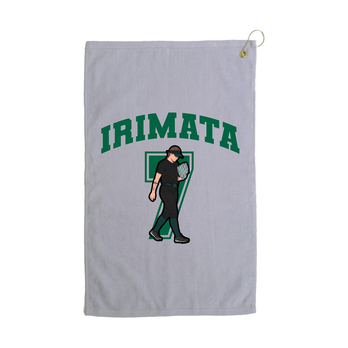 Golf Towel — Number in Grey