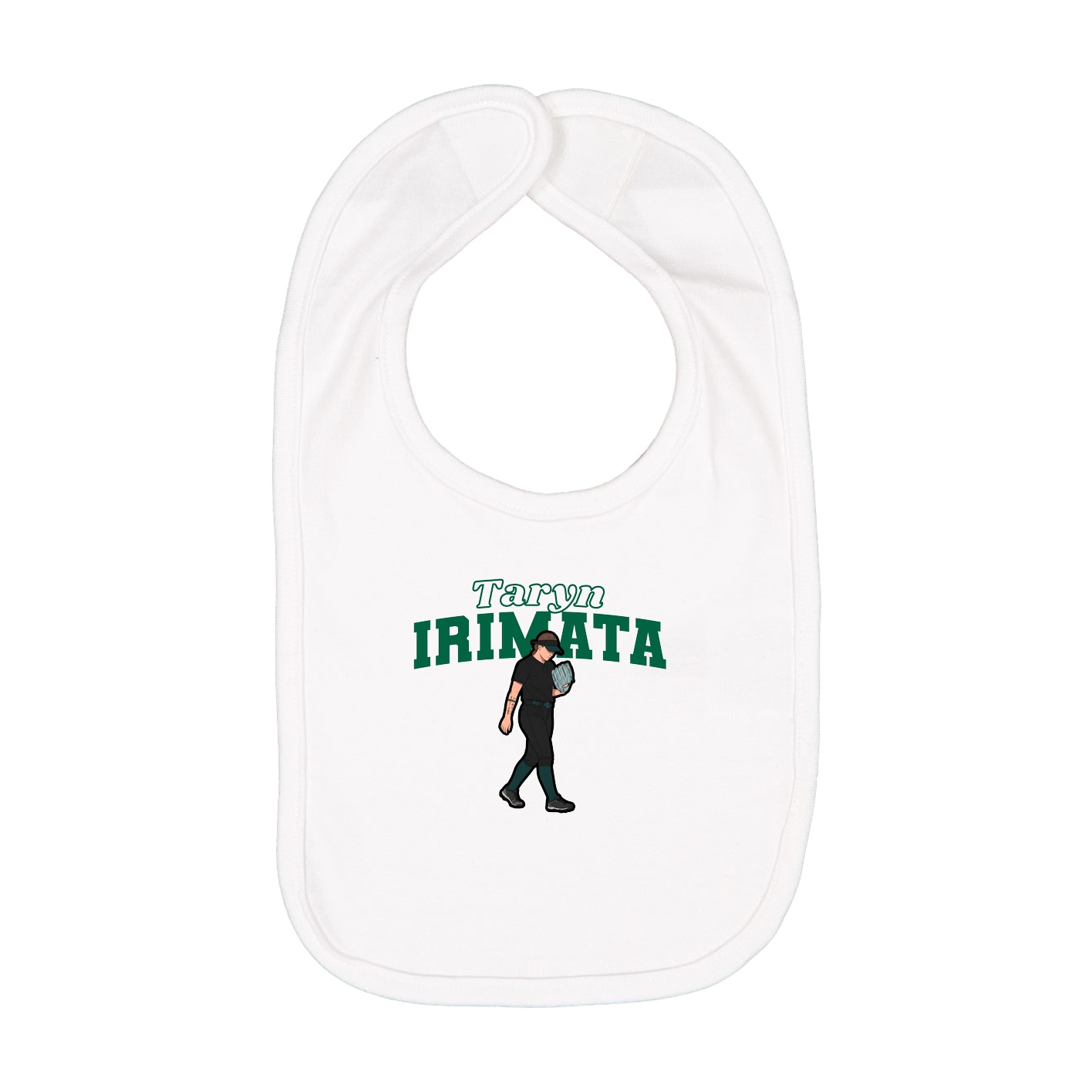 Infant Bib — Name Arch in White