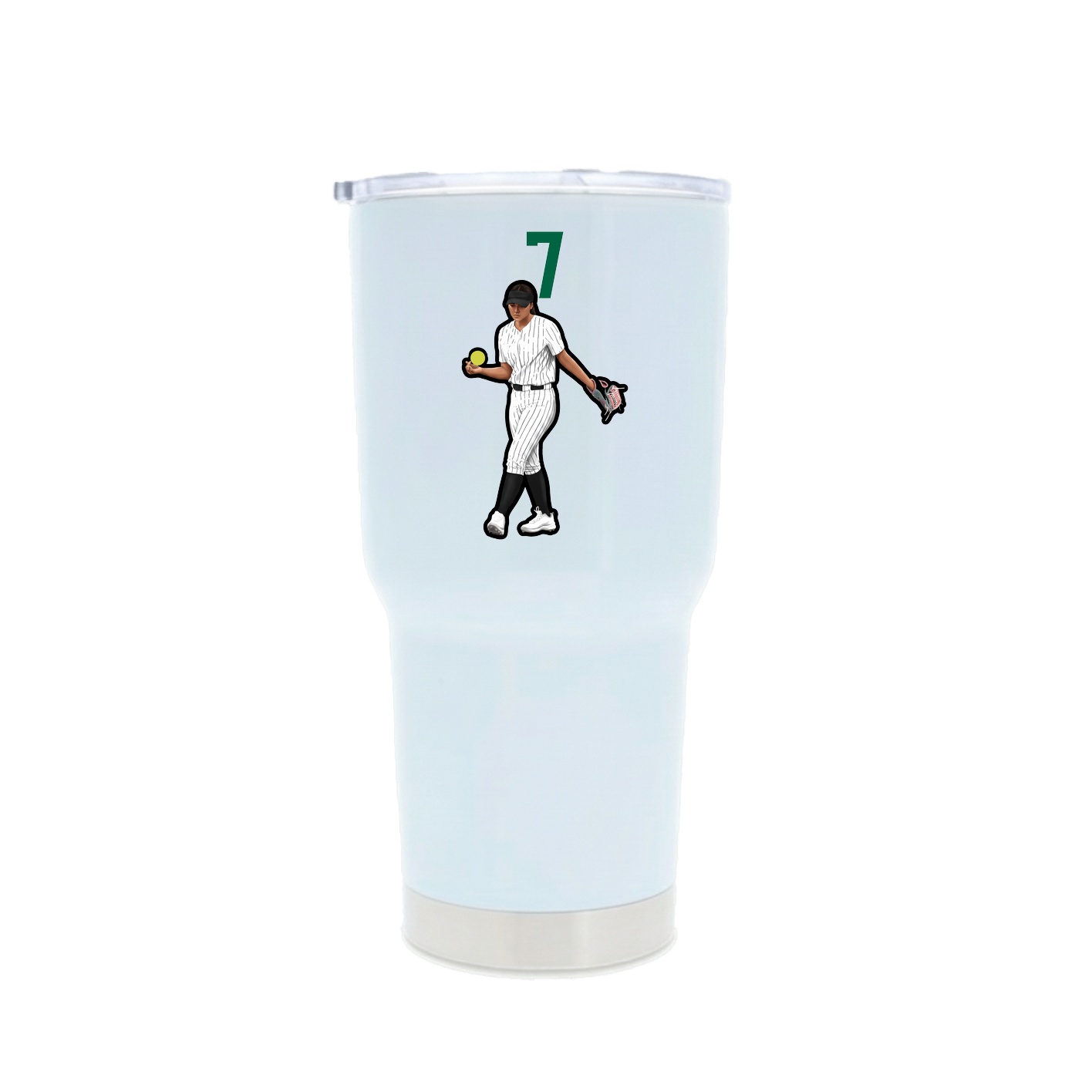 30oz Stainless Steel Tumbler — Number Top in White