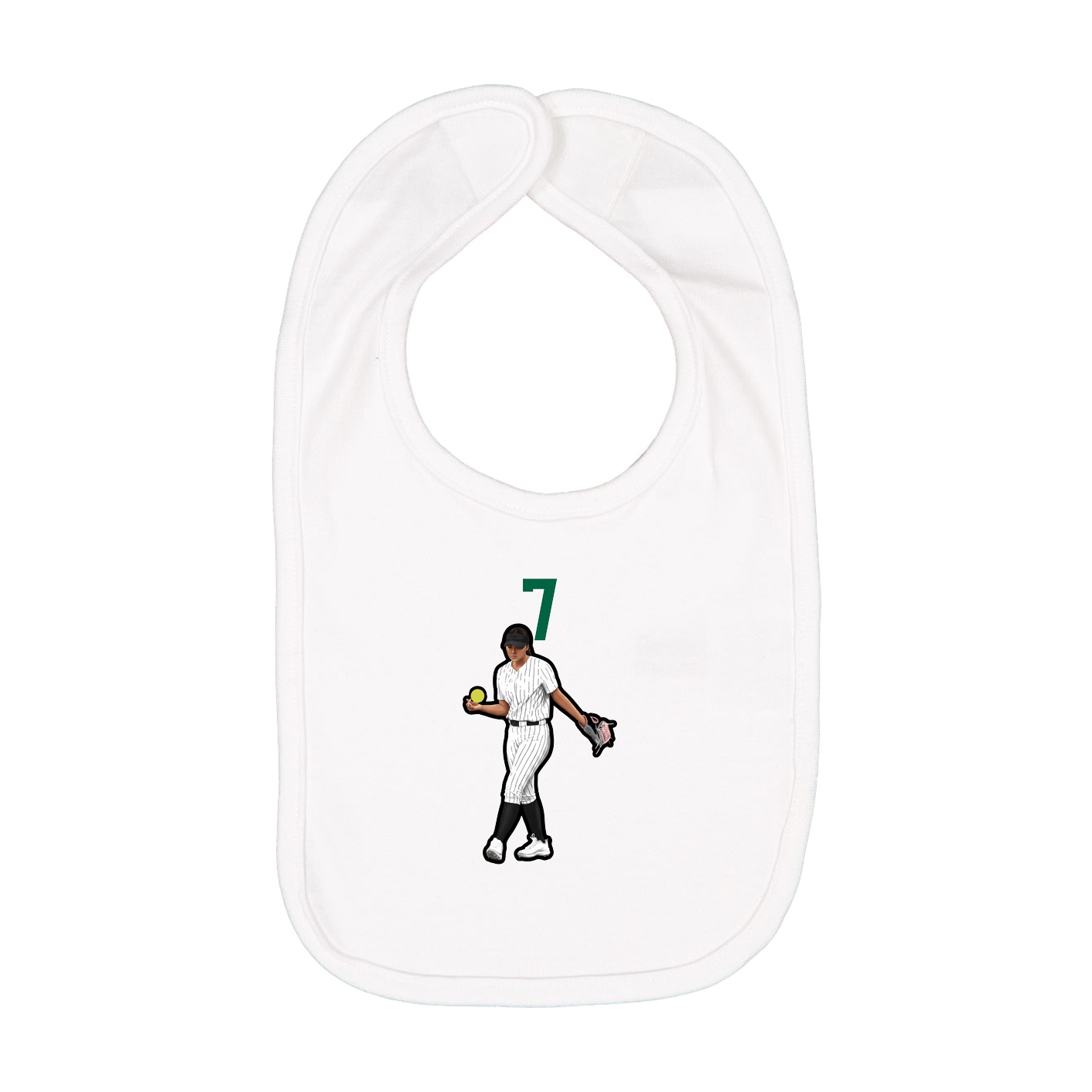 Infant Bib — Number Top in White