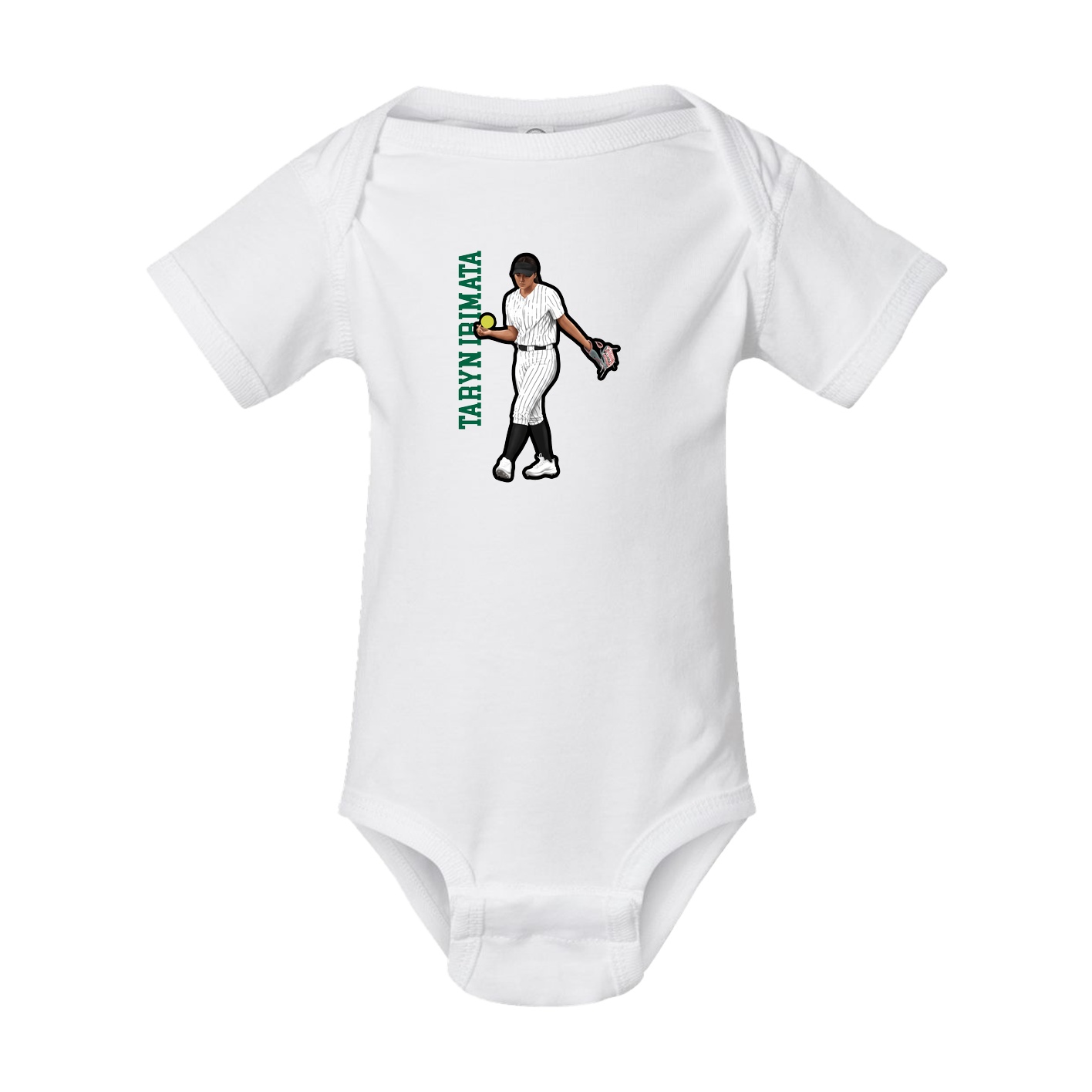 Baby Onesie — Name Vertical in White