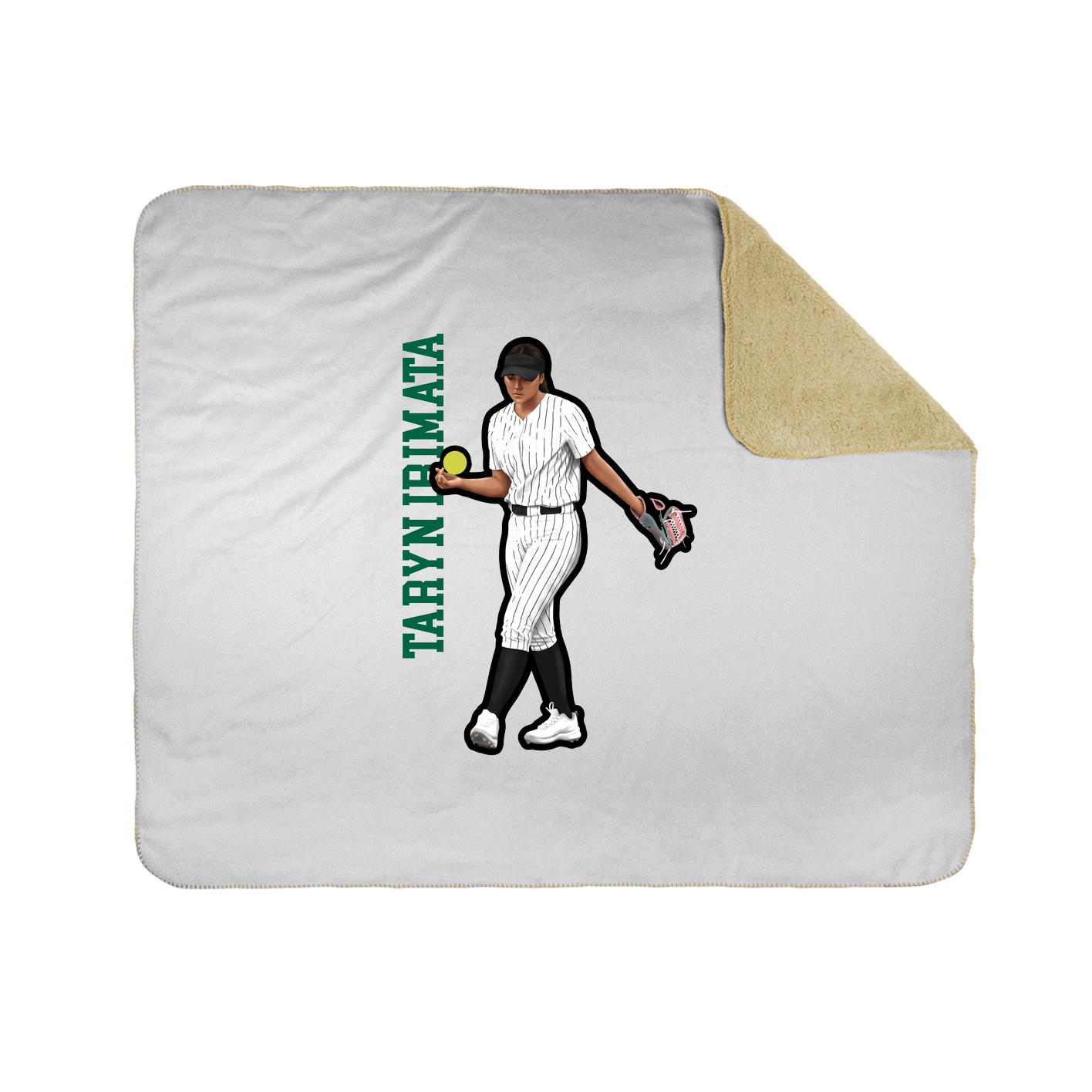 Throw Blanket — Name Vertical in White