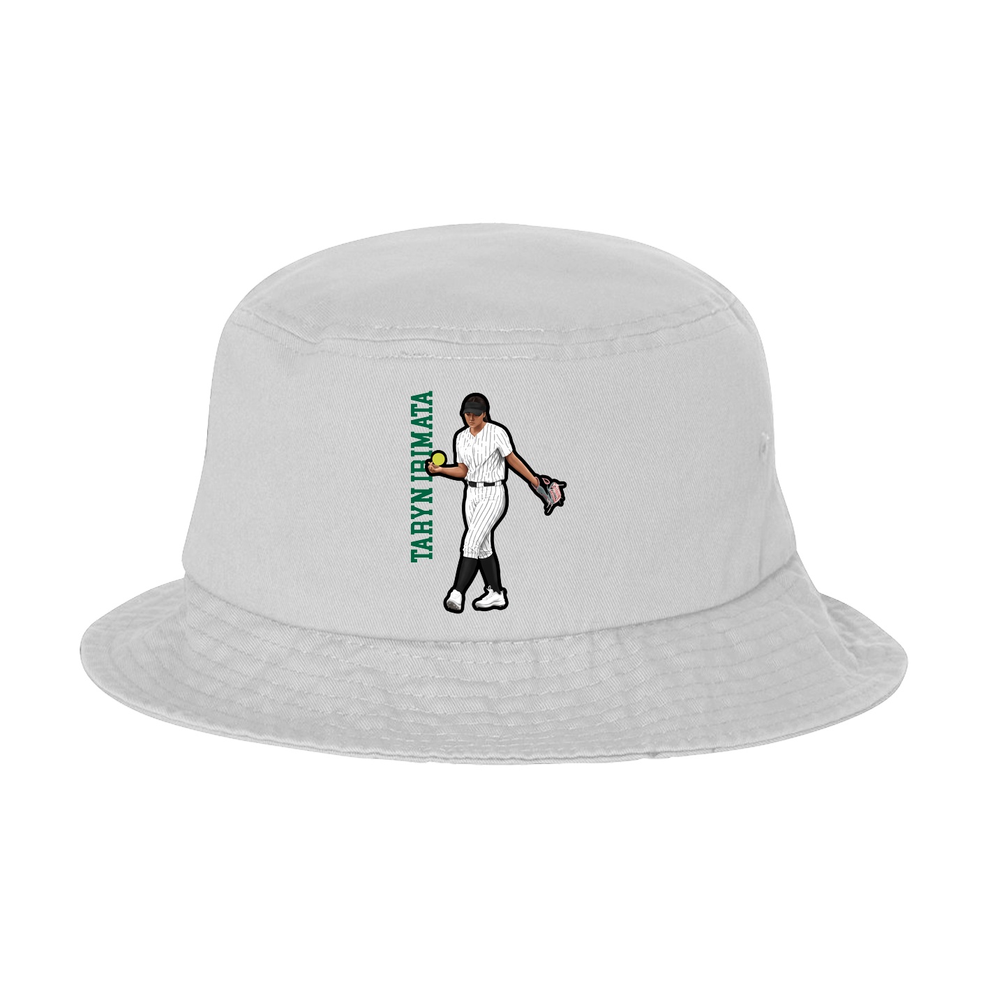 Bucket Cap — Name Vertical in White
