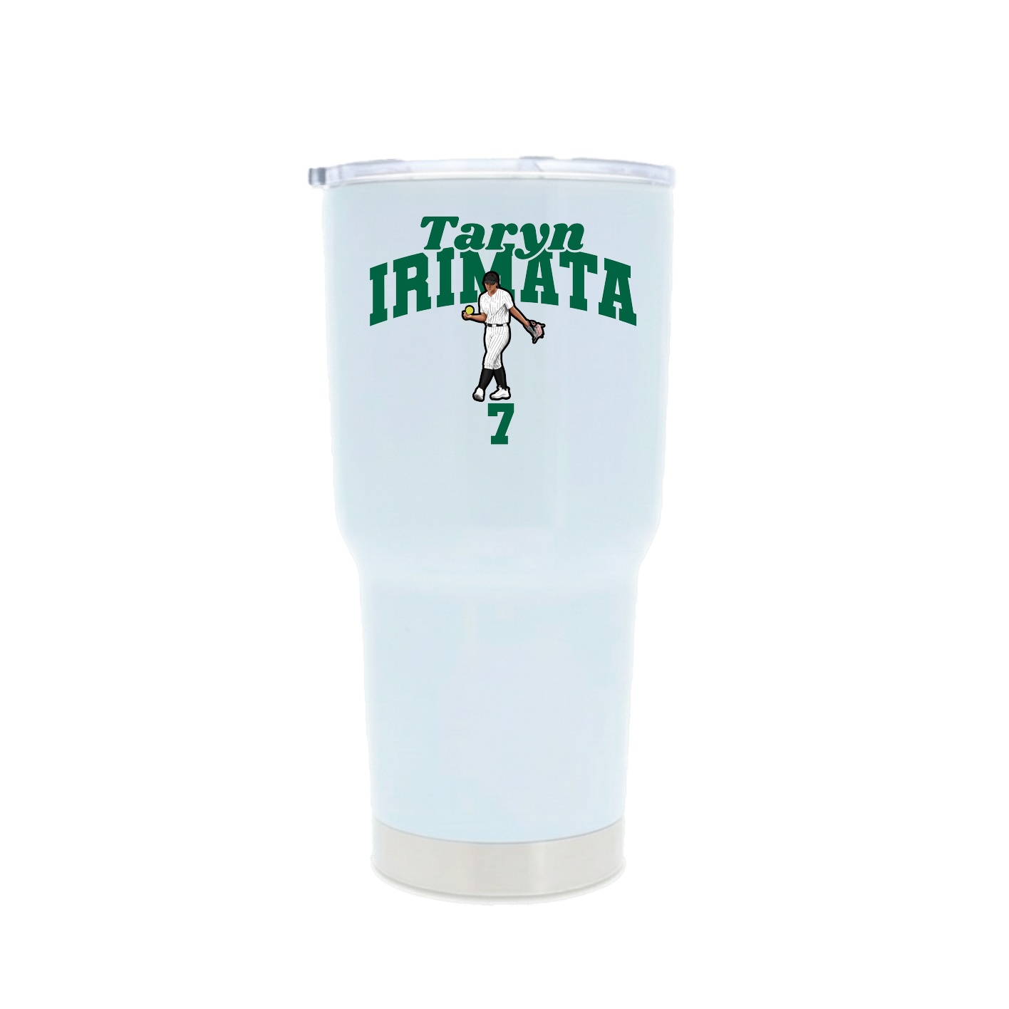 30oz Stainless Steel Tumbler — Signature Arch in White