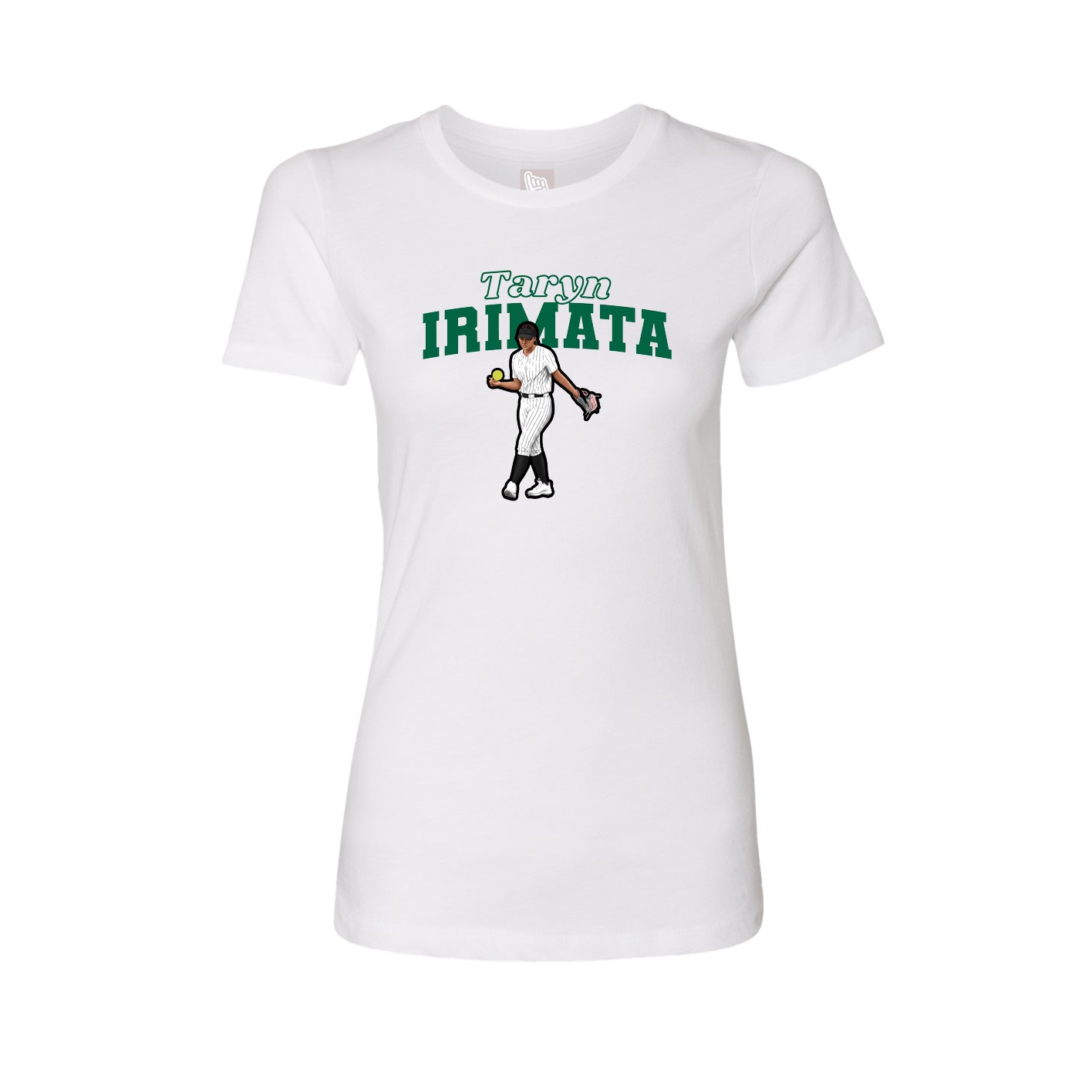 Fitted Women's Tee — Name Arch in White
