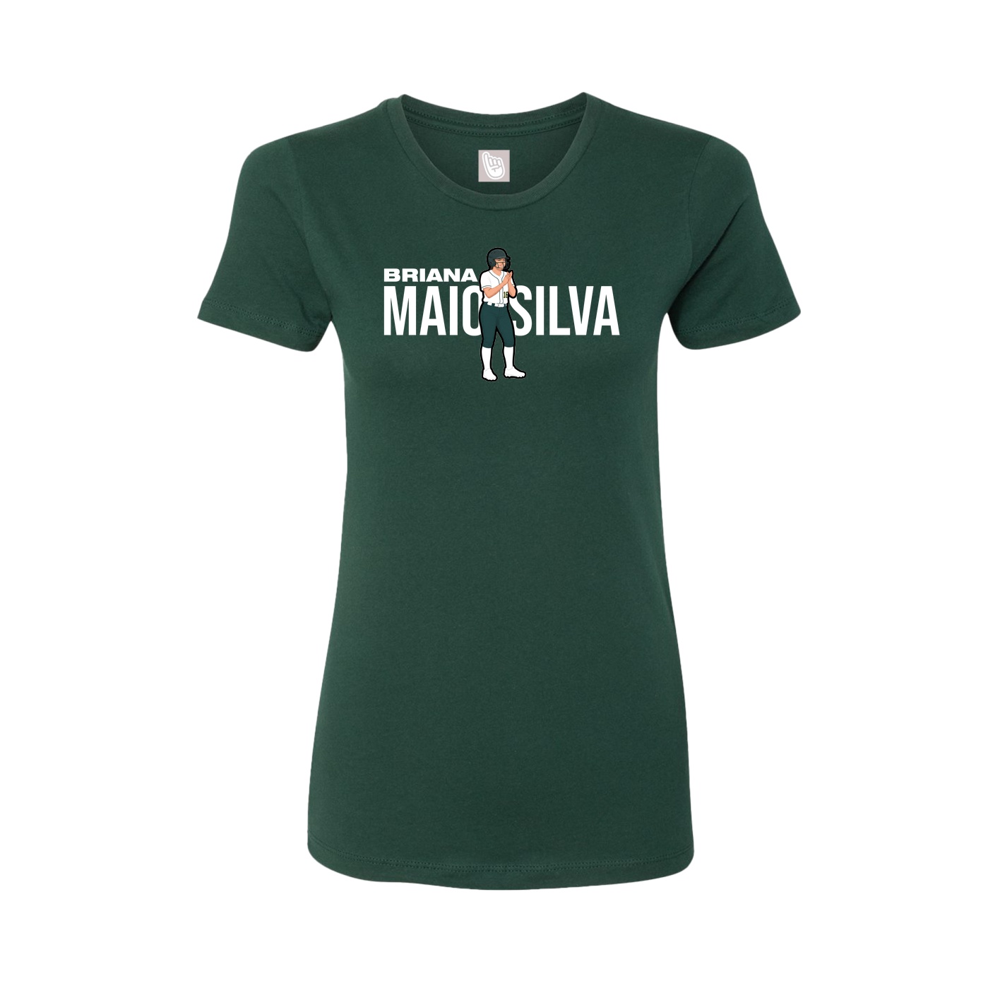 Fitted Women's Tee — Player Name in Green
