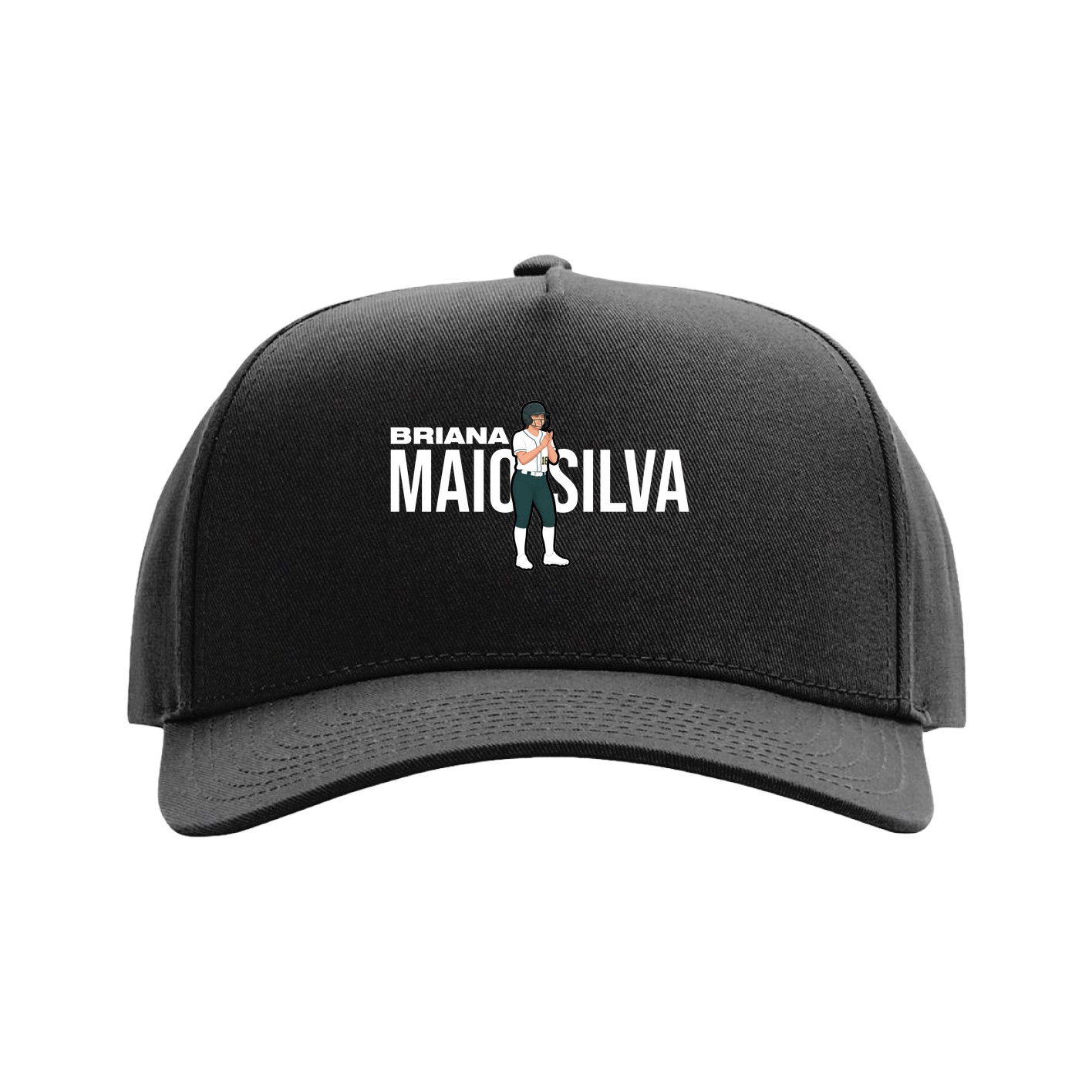 Full Fabric Five-Panel Champ Cap — Player Name in Black