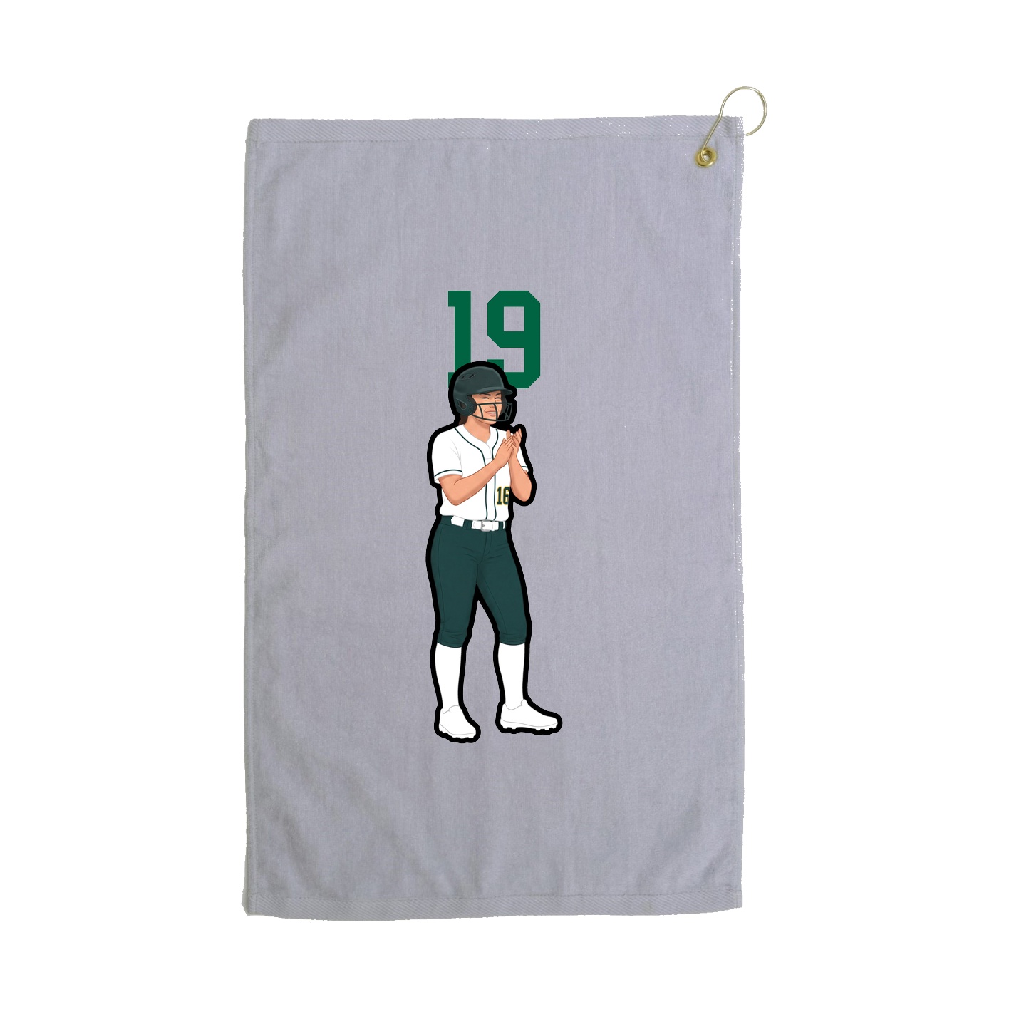 Golf Towel — Number Top in Grey