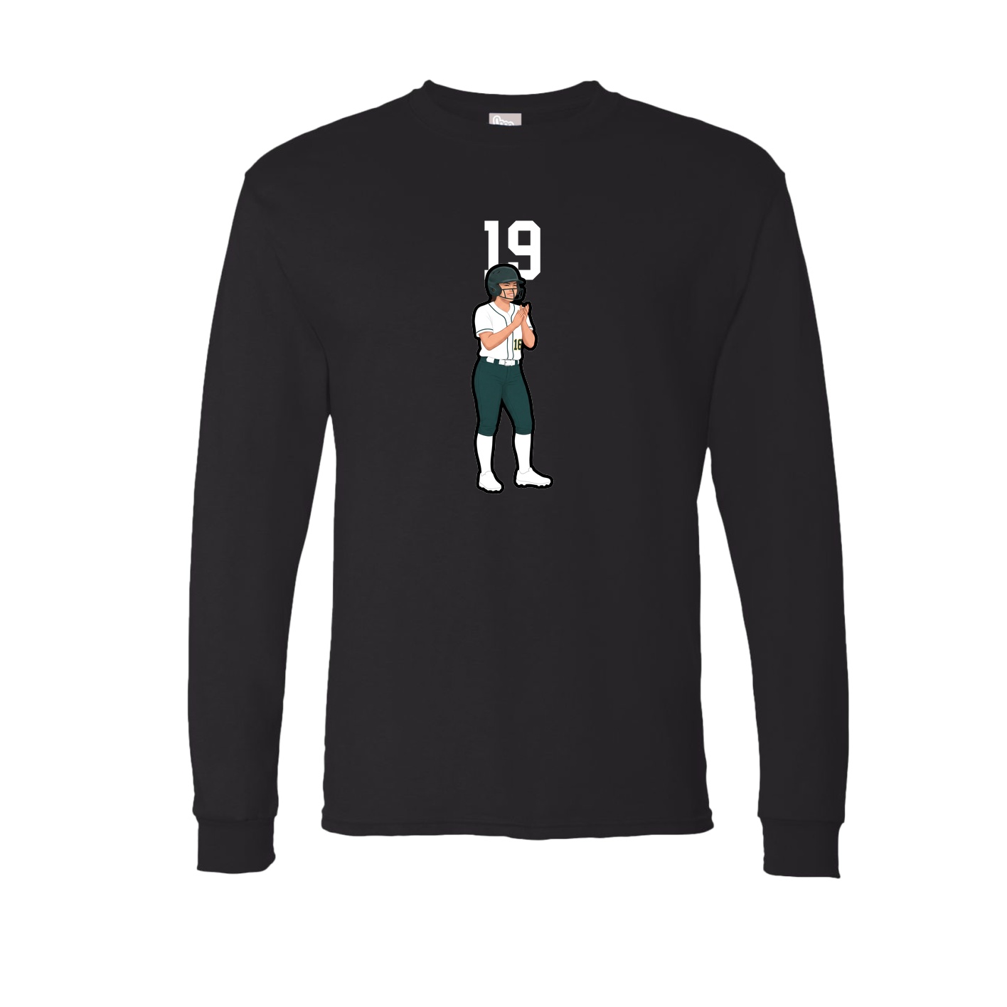 Long Sleeve Tee — Number Top in Black