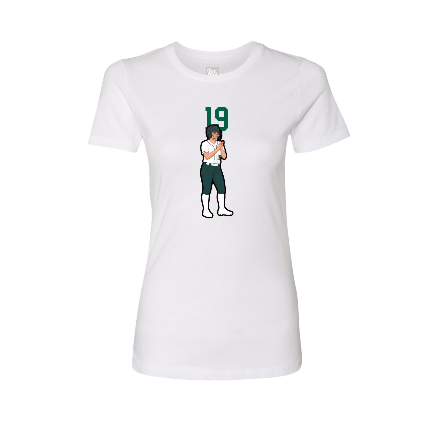 Fitted Women's Tee — Number Top in White
