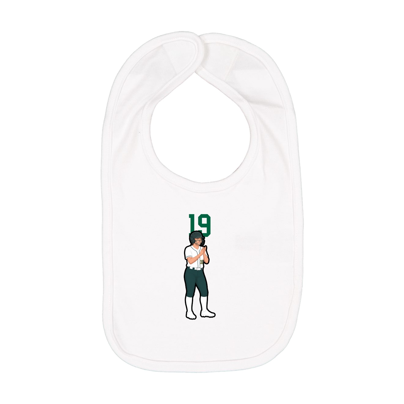 Infant Bib — Number Top in White