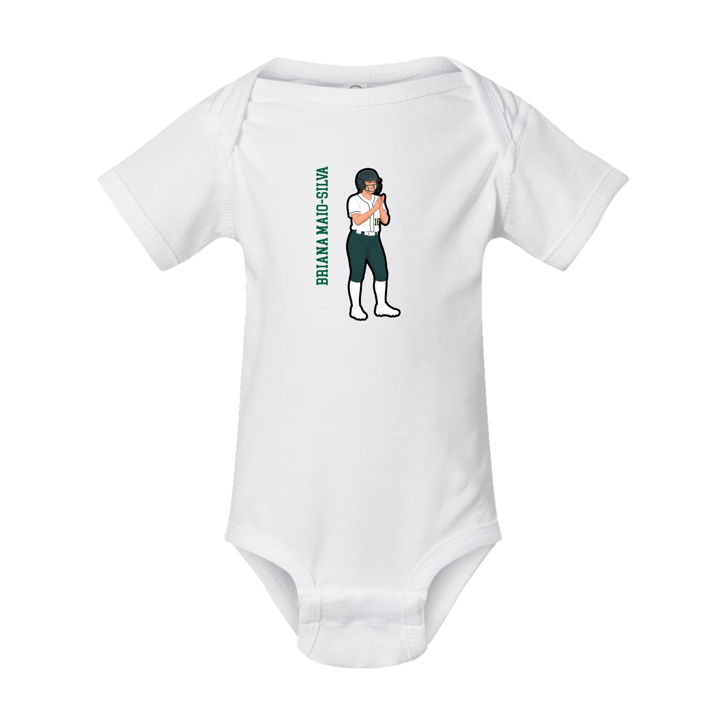 Baby Onesie — Name Vertical in White