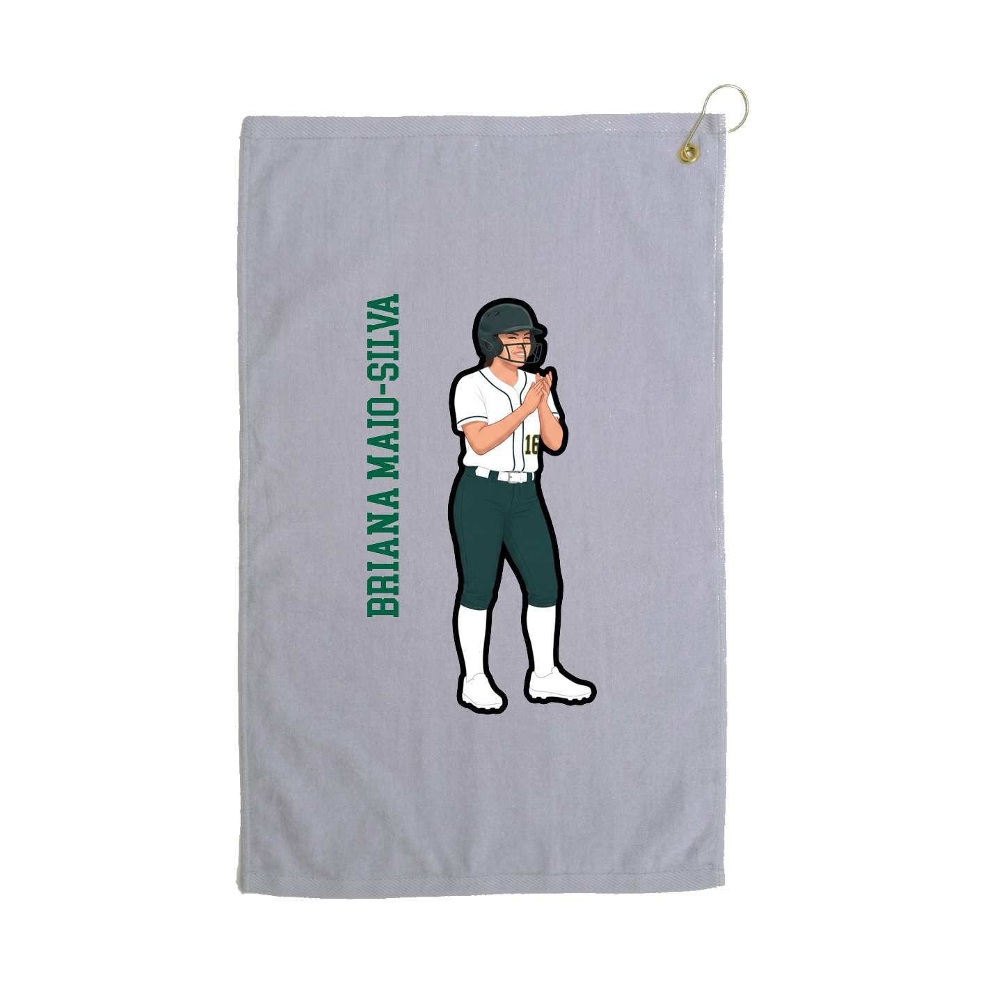 Golf Towel — Name Vertical in Grey