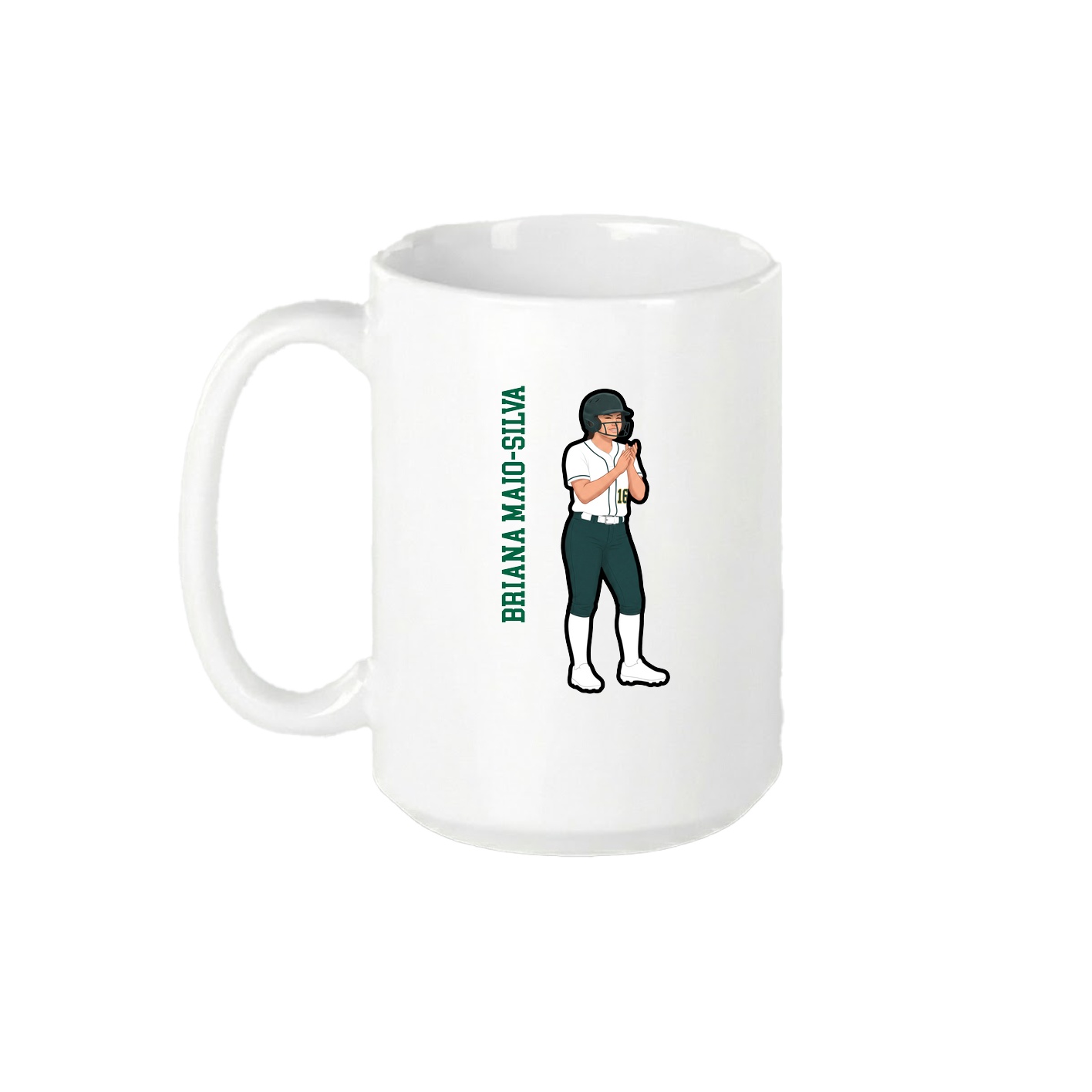 15oz Coffee Mug — Name Vertical in White