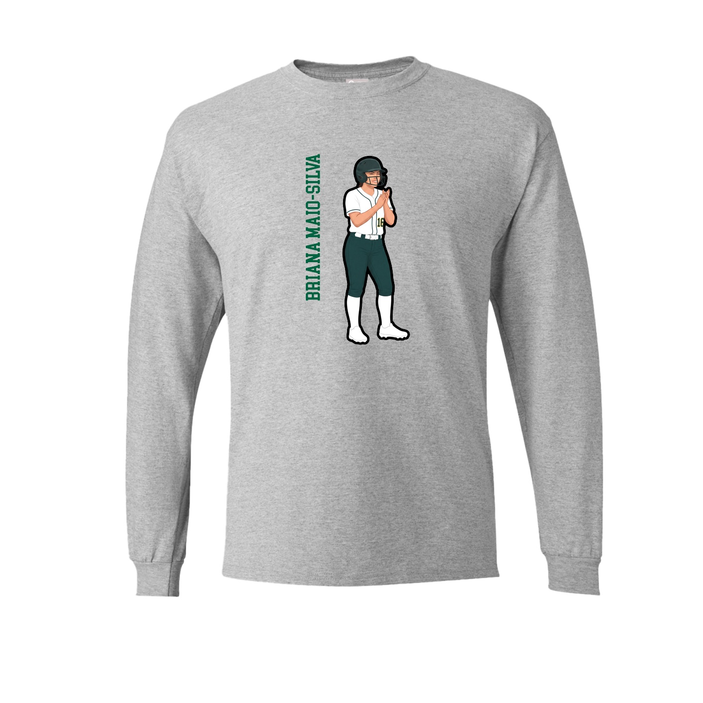 Long Sleeve Tee — Name Vertical in Grey