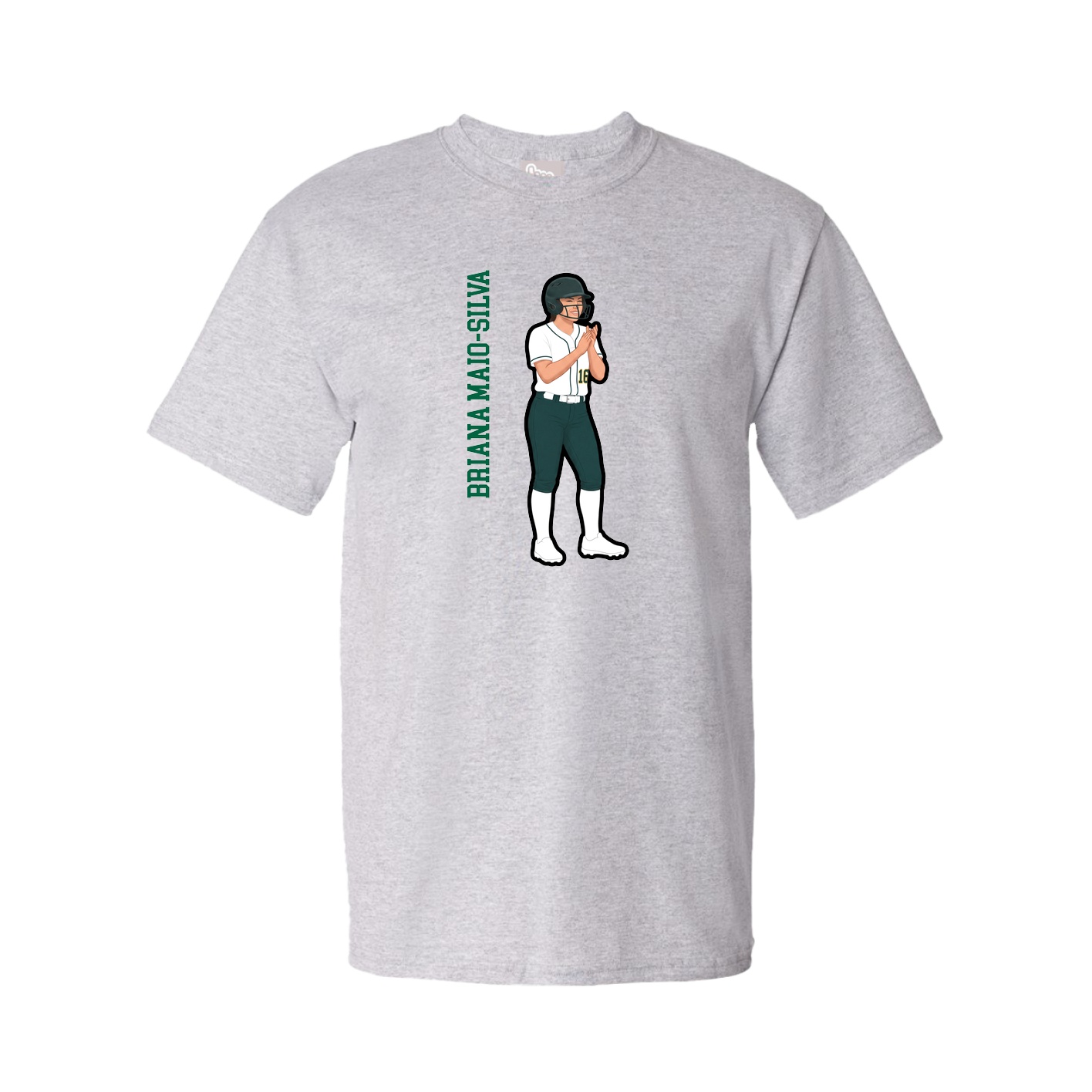 Youth Tee — Name Vertical in Grey