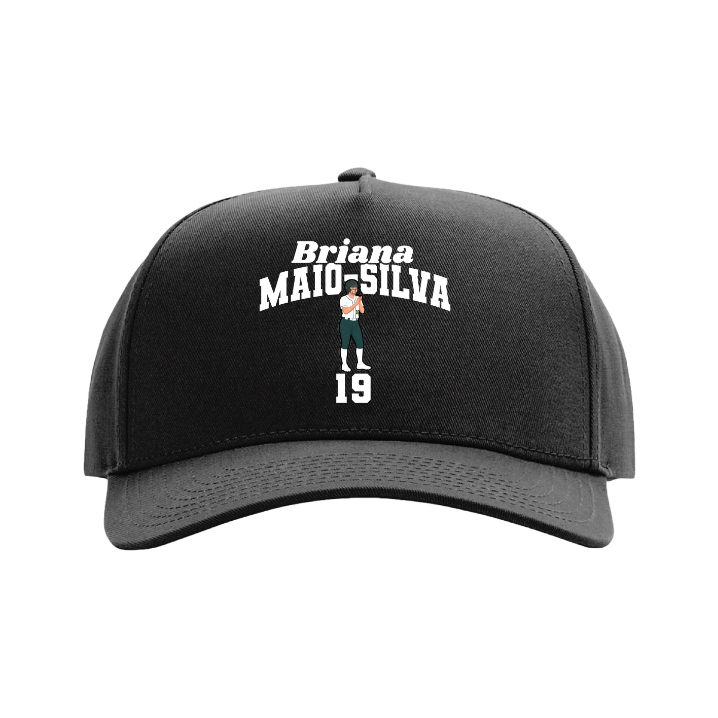 Full Fabric Five-Panel Champ Cap — Signature Arch in Black