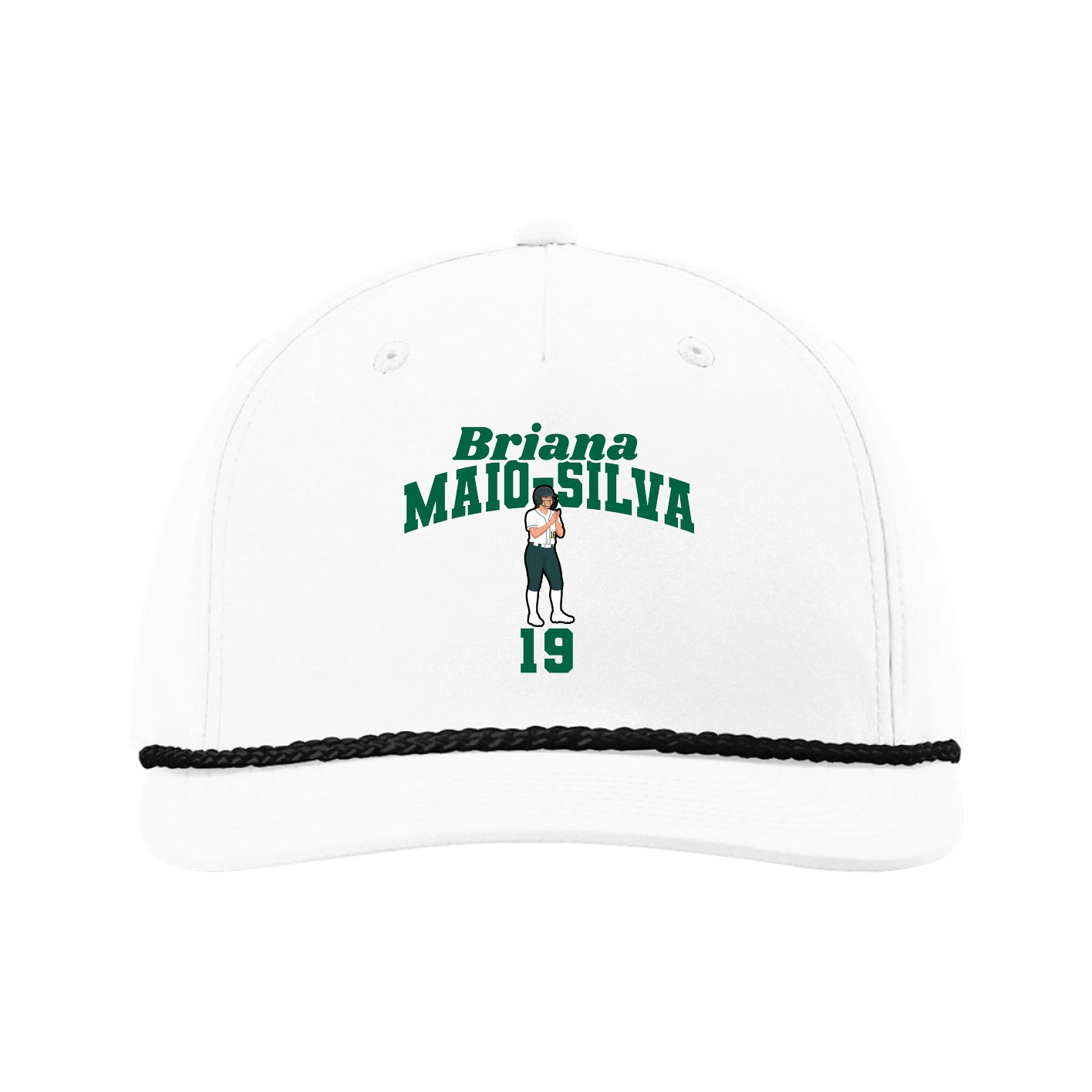 Five-Panel Classic Rope Cap — Signature Arch in White
