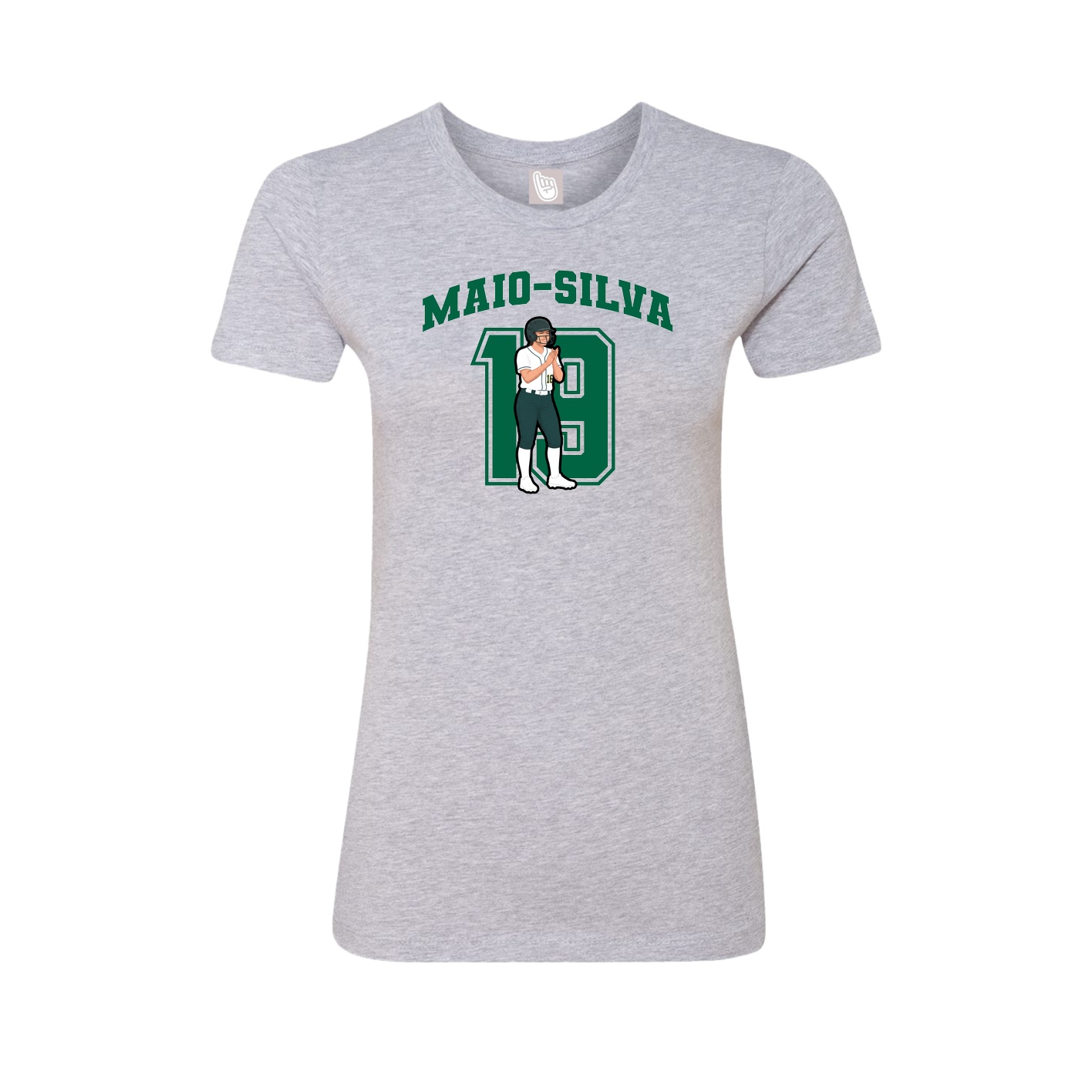 Fitted Women's Tee — Number in Grey