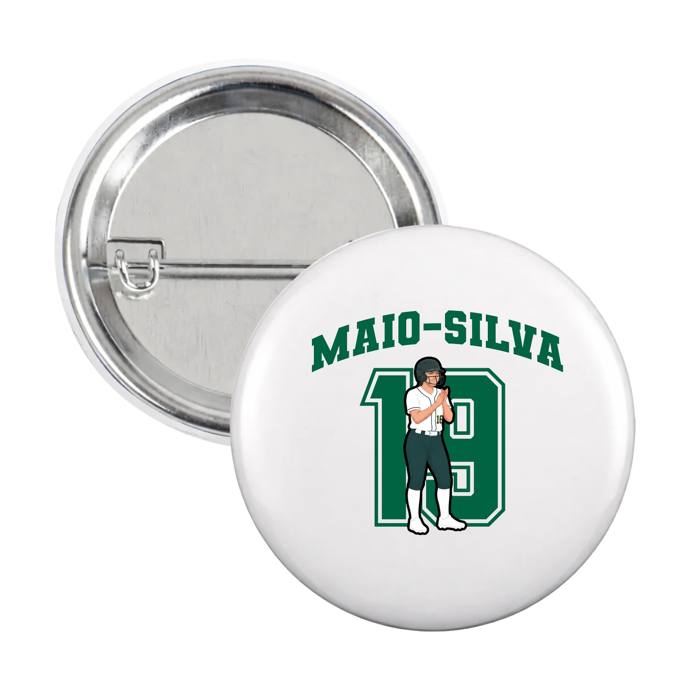 Game Day Button — Number in White