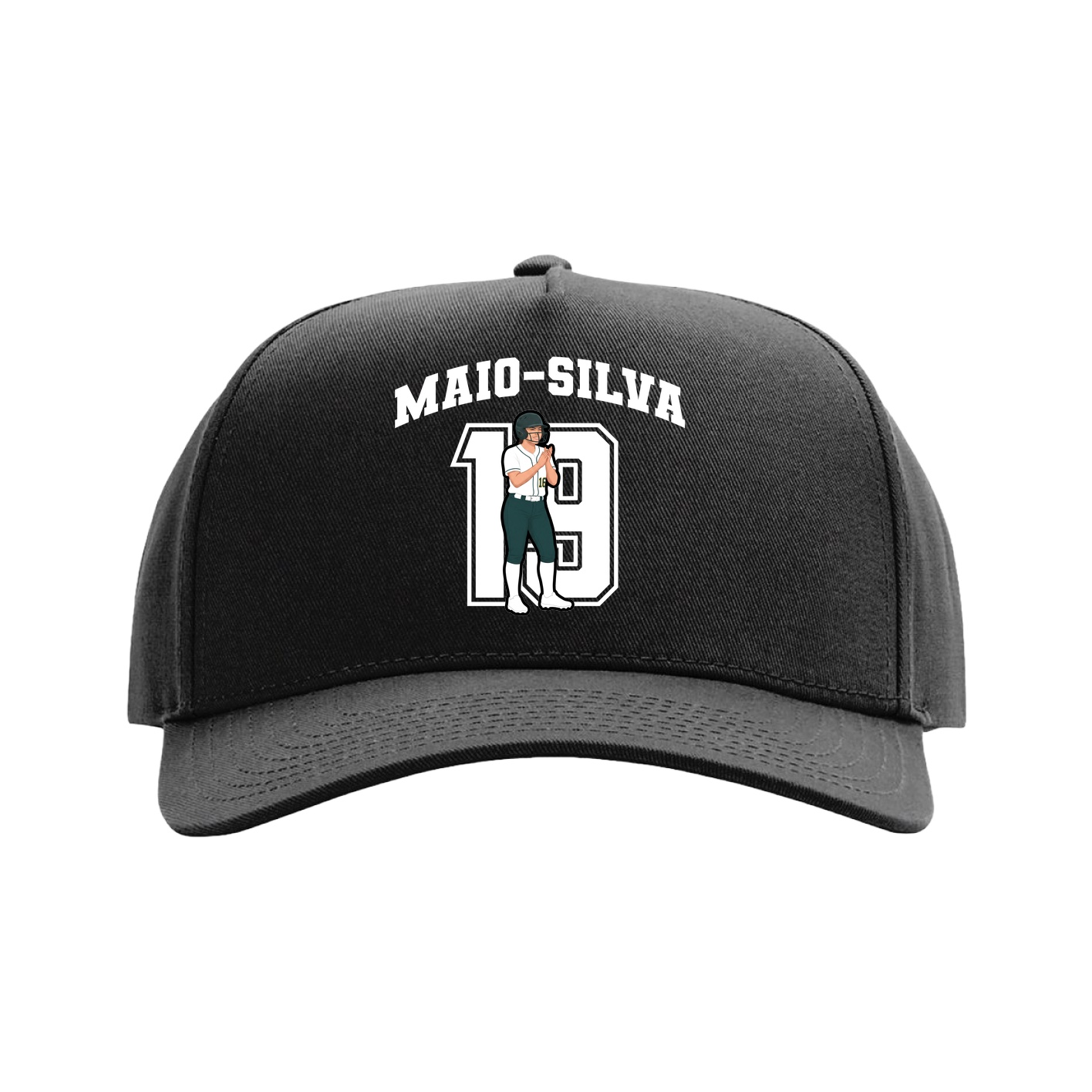 Full Fabric Five-Panel Champ Cap — Number in Black