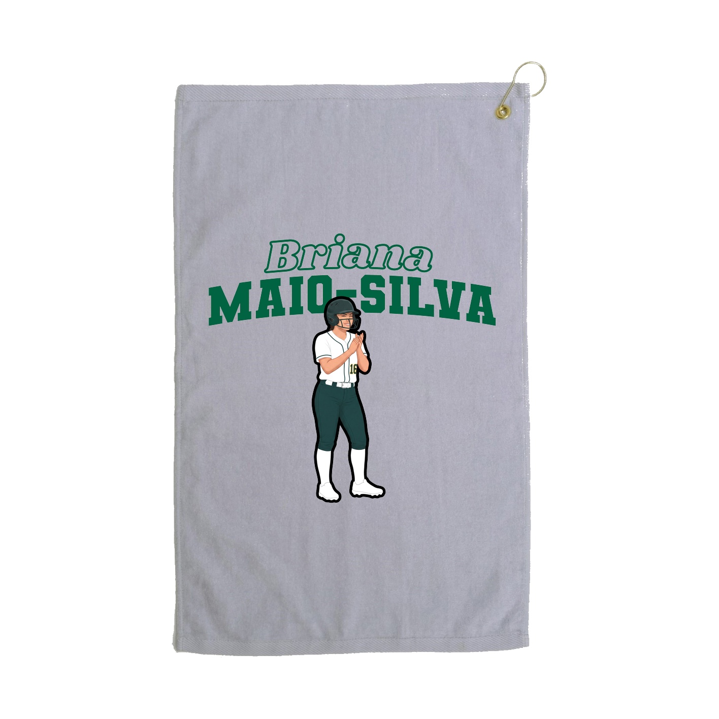 Golf Towel — Name Arch in Grey