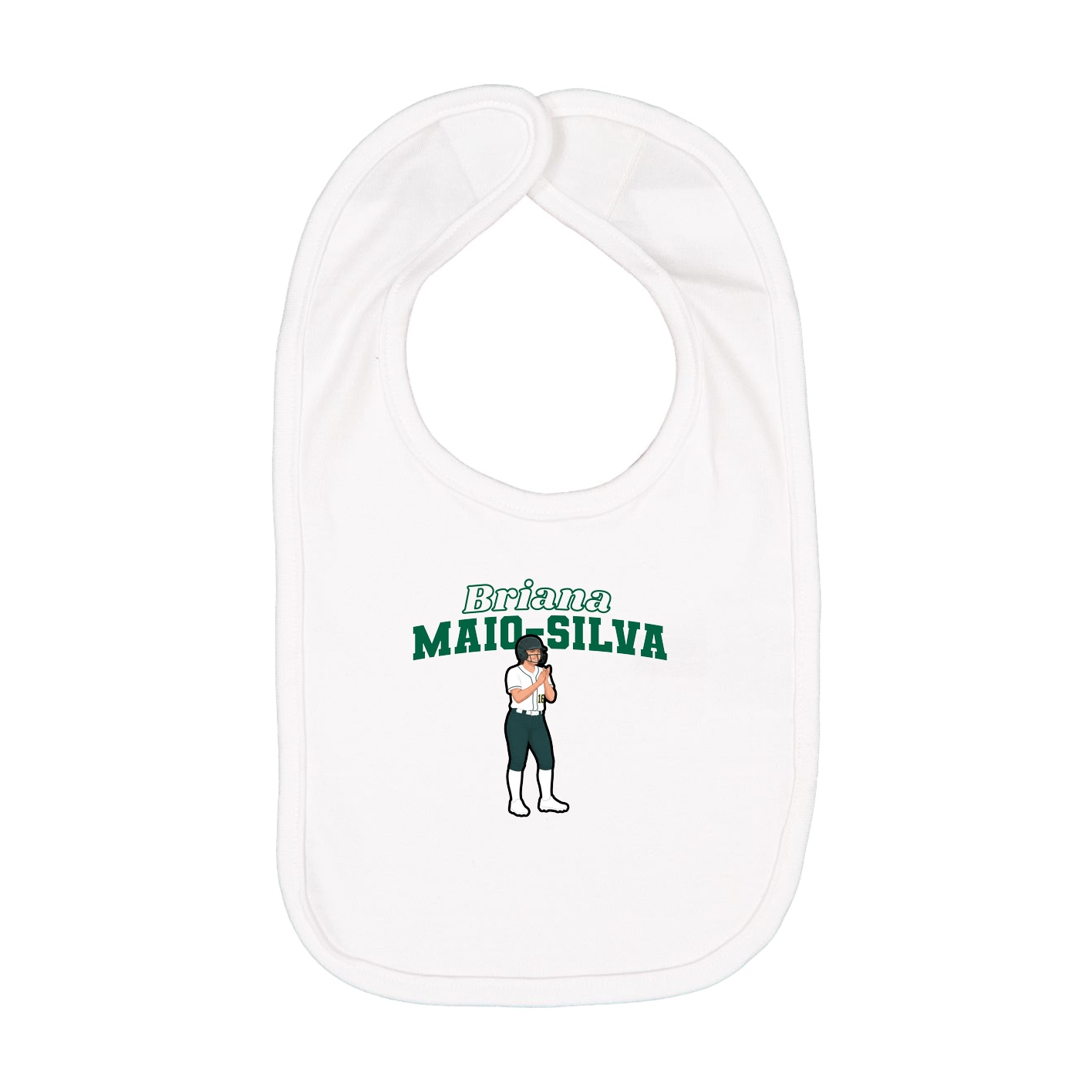 Infant Bib — Name Arch in White