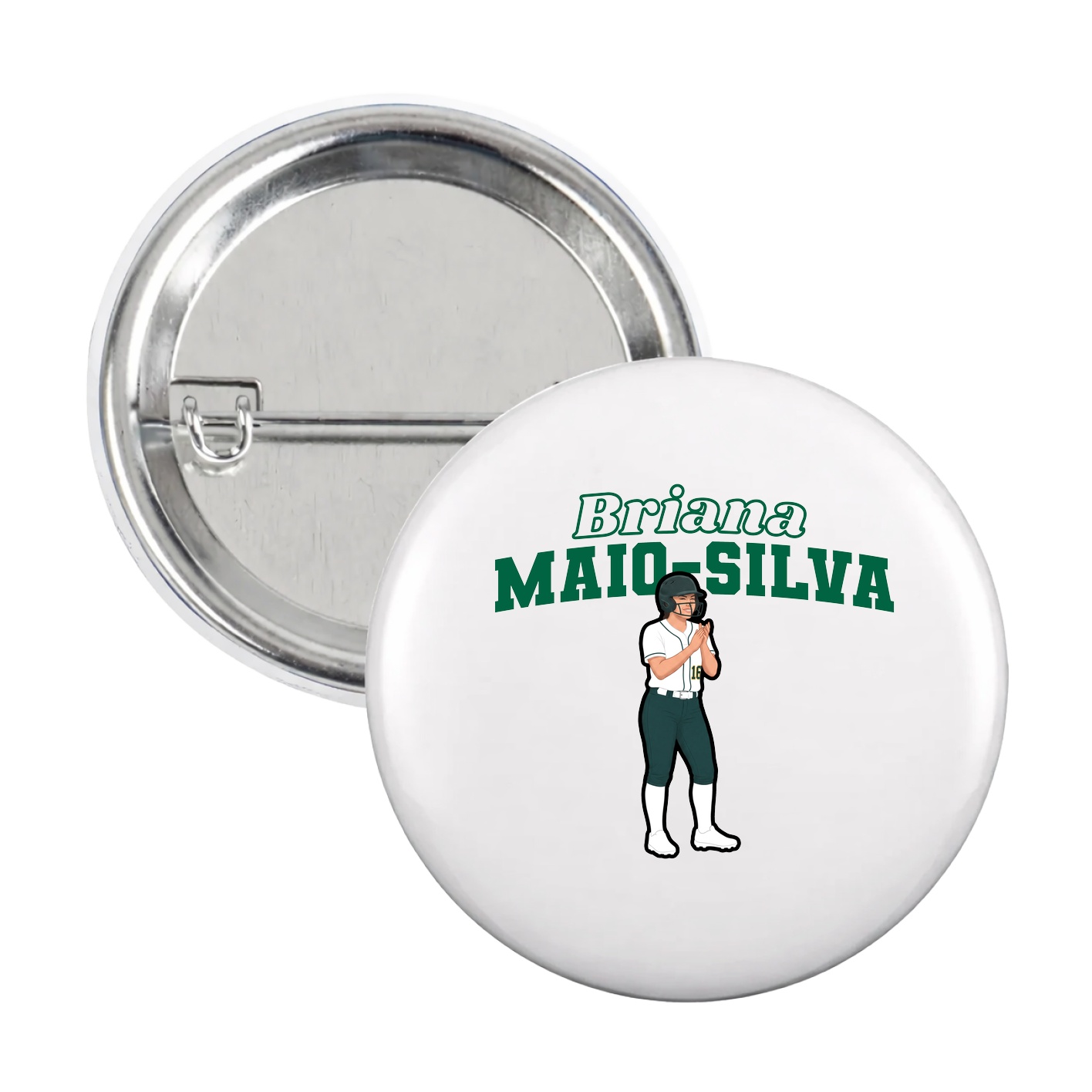 Game Day Button — Name Arch in White