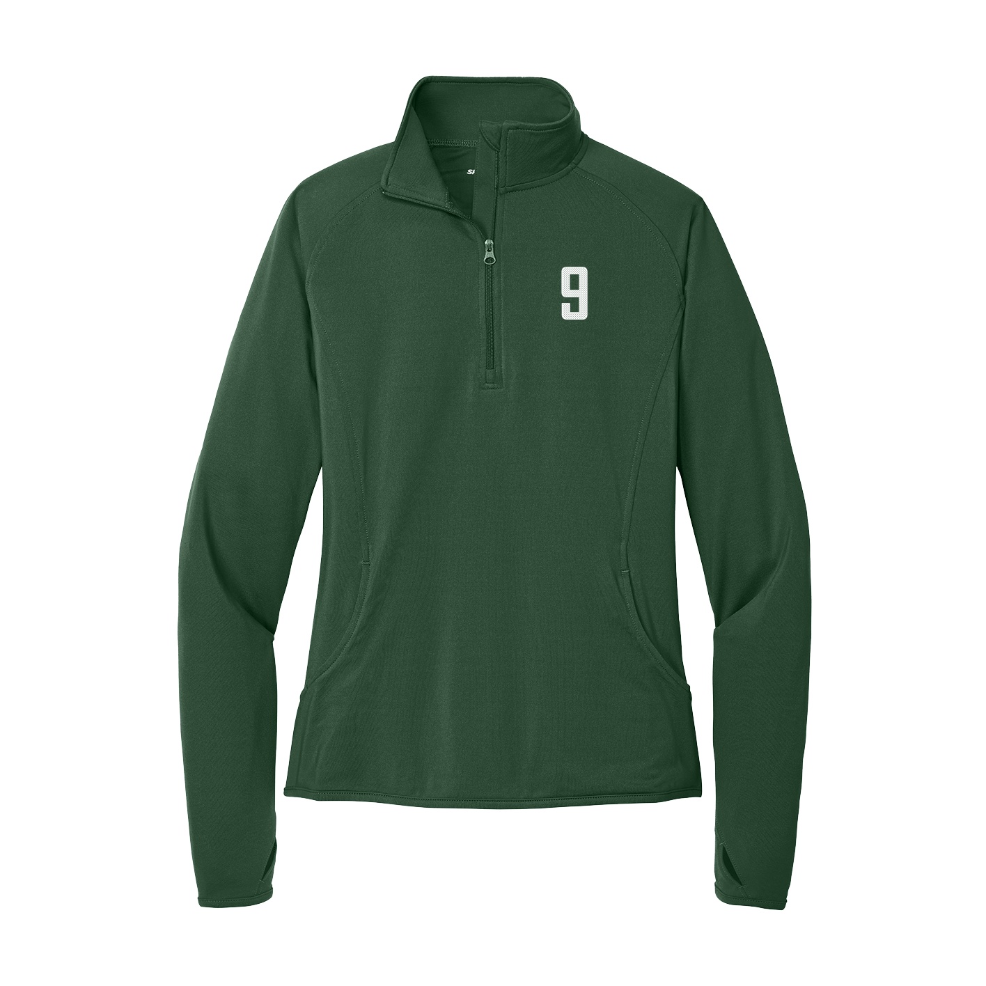 Women's Q-Zip Pullover — Front Shirsy in Green