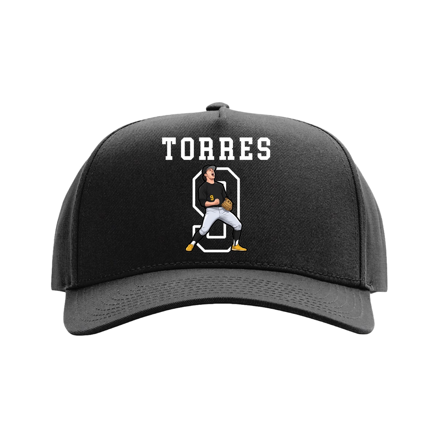Full Fabric Five-Panel Champ Cap — Shirsey in Black