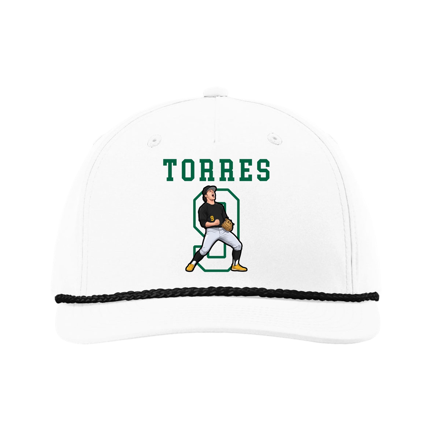 Five-Panel Classic Rope Cap — Shirsey in White