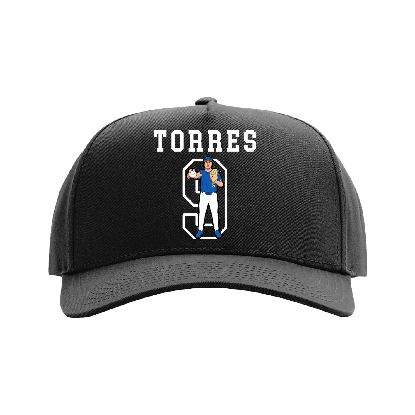Full Fabric Five-Panel Champ Cap — Shirsey in Black