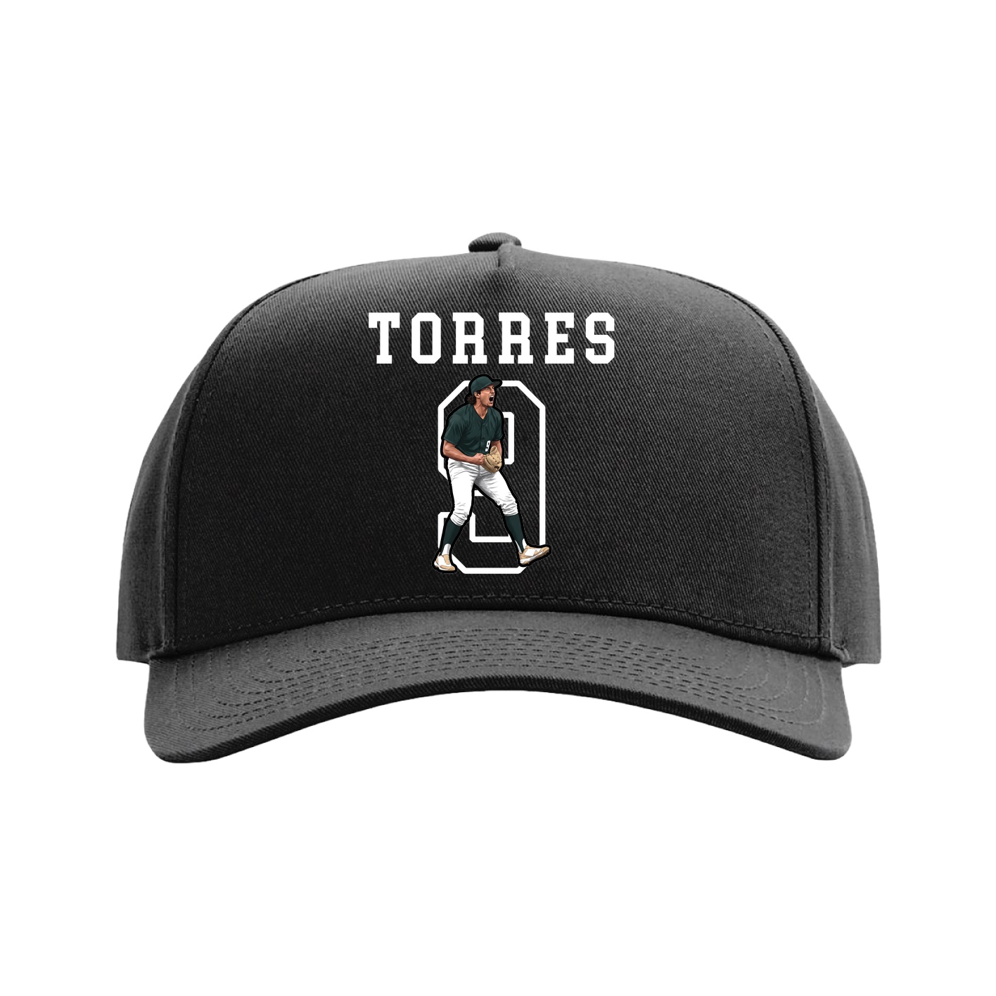 Full Fabric Five-Panel Champ Cap — Shirsey in Black