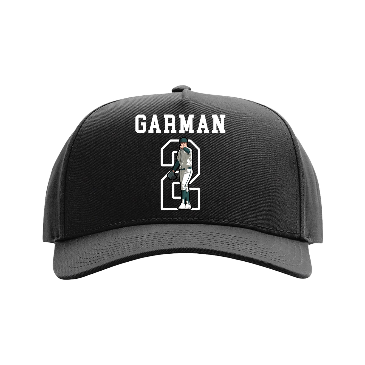 Full Fabric Five-Panel Champ Cap — Shirsey in Black