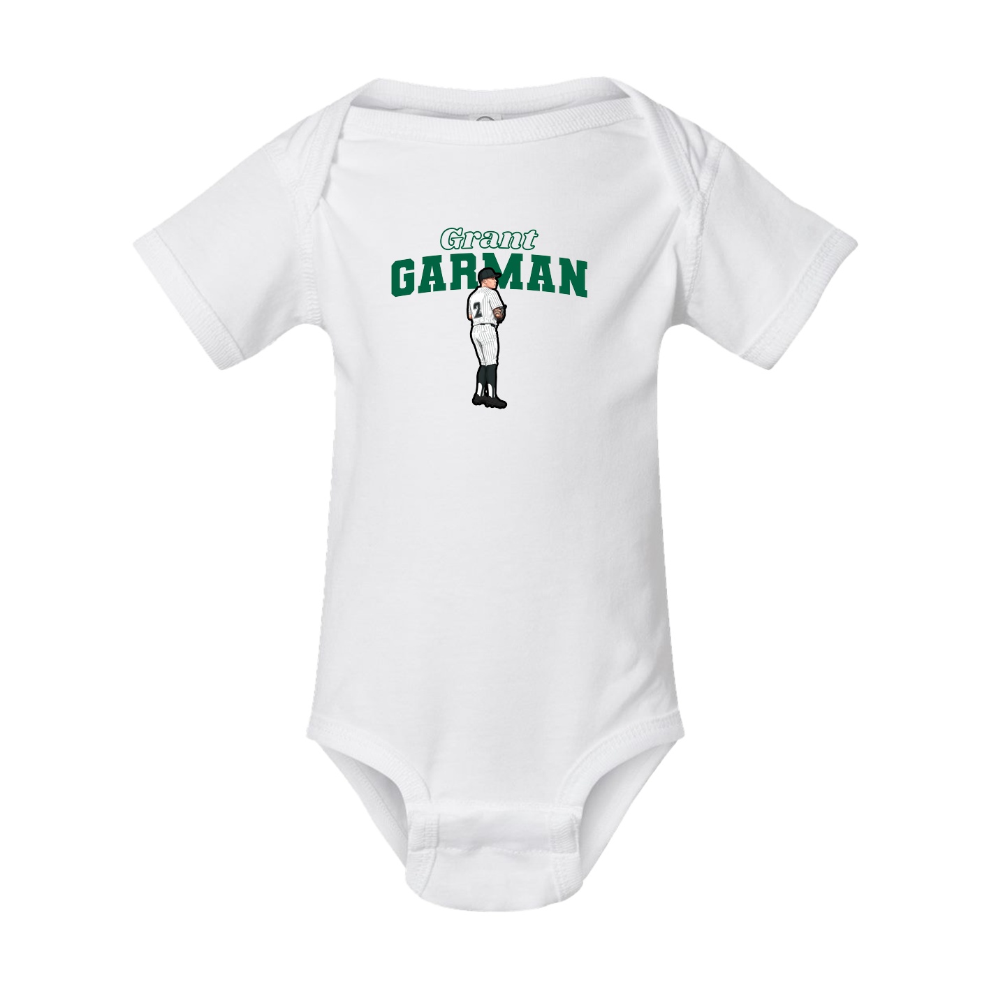 Baby Onesie — Name Arch in White