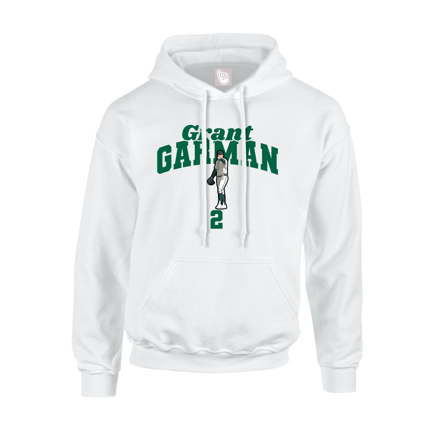 Youth Hoodie — Signature Arch in White