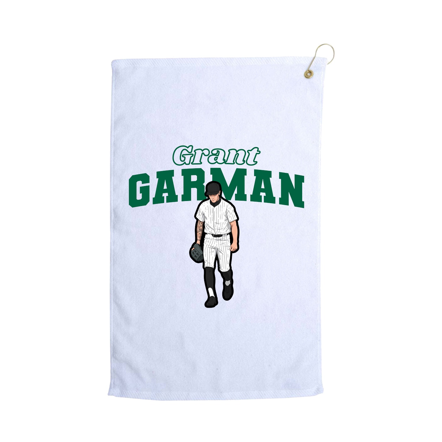 Golf Towel — Name Arch in White