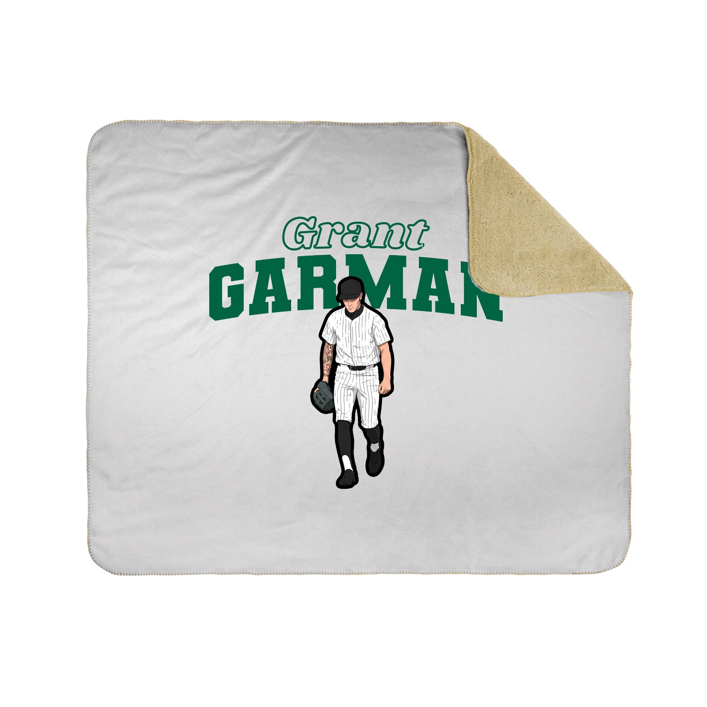 Throw Blanket — Name Arch in White