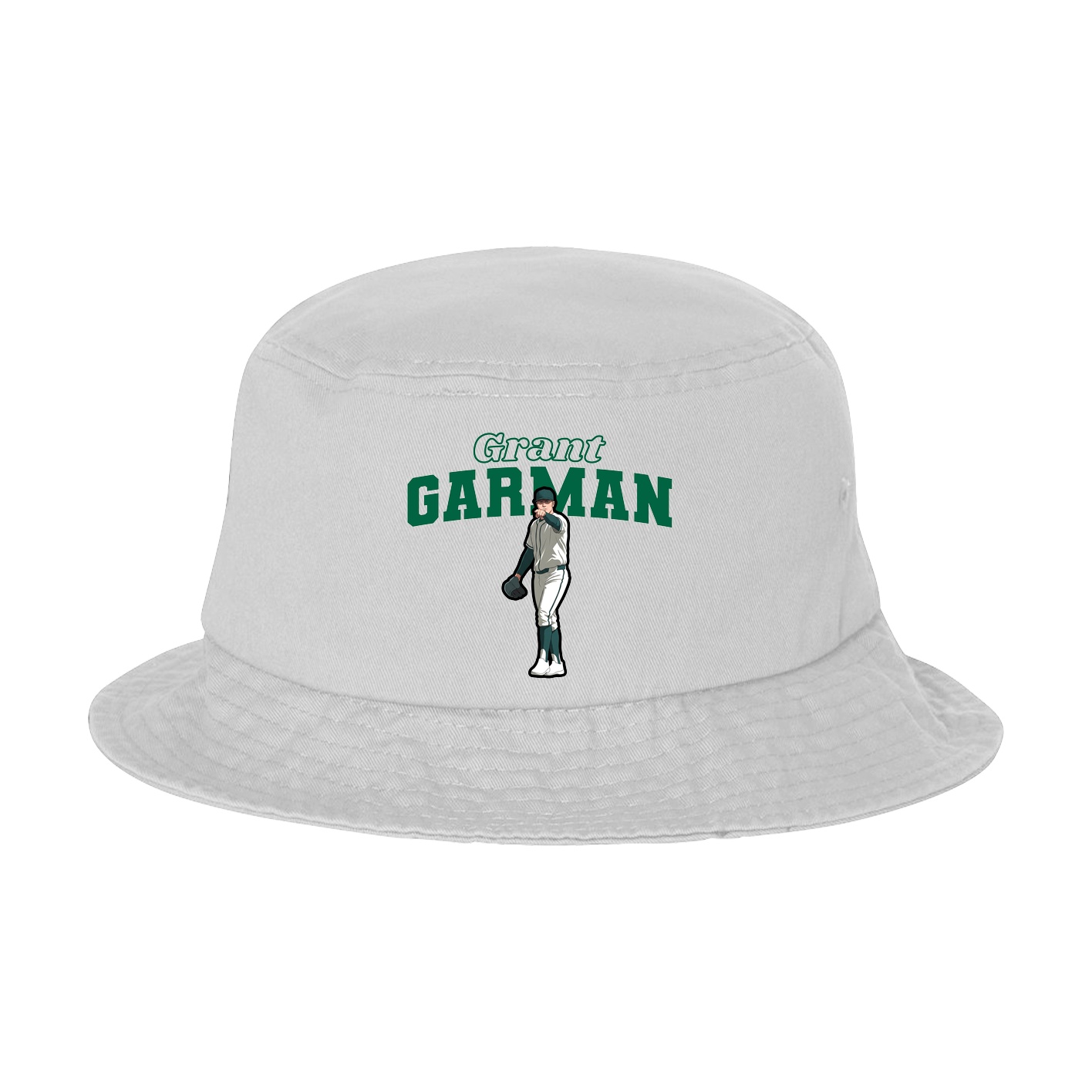 Bucket Cap — Name Arch in White