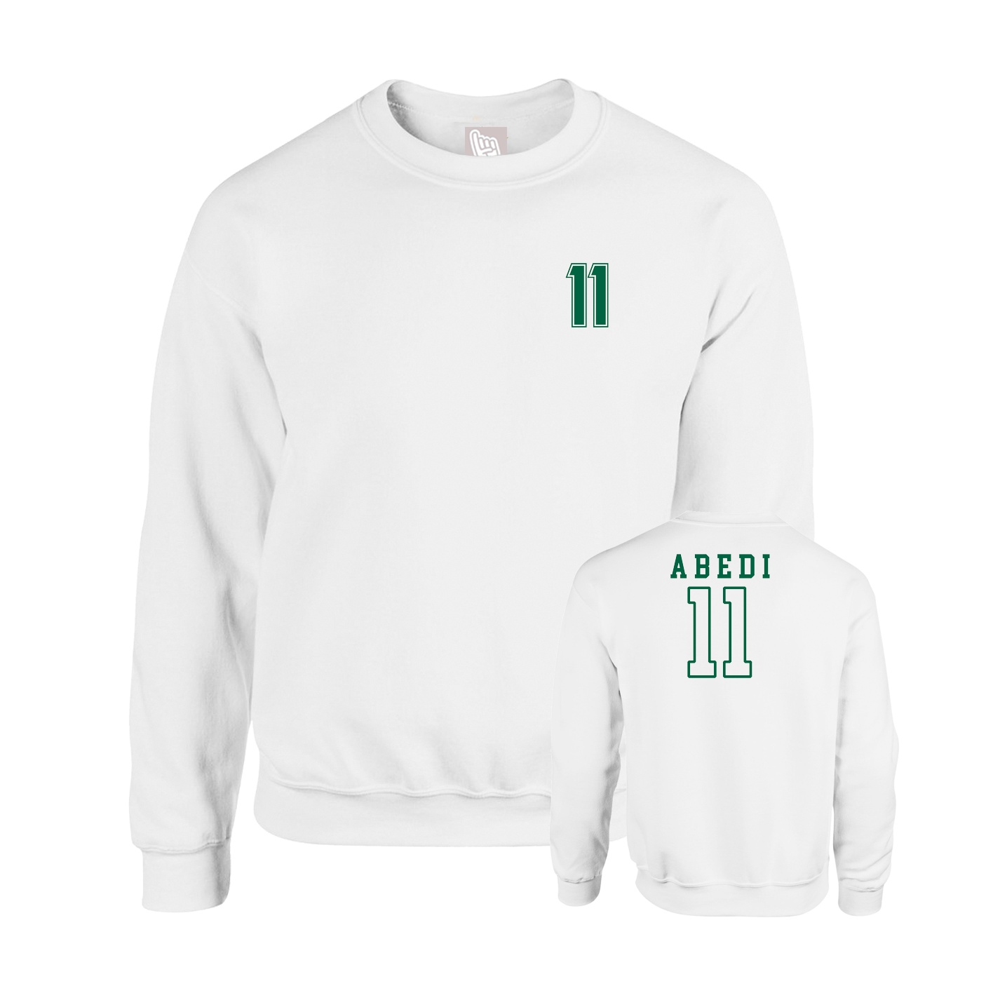 Fleece Crew — Chest Back in White