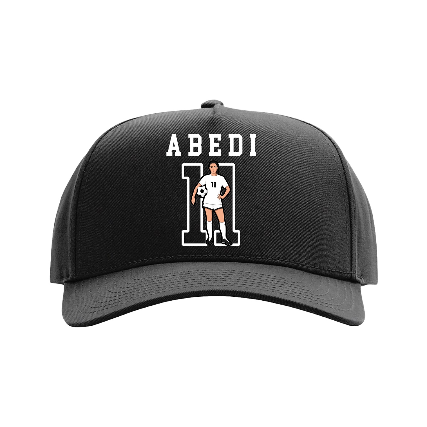 Full Fabric Five-Panel Champ Cap — Shirsey in Black