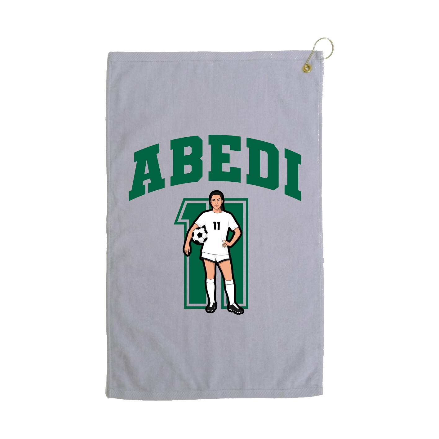 Golf Towel — Number in Grey
