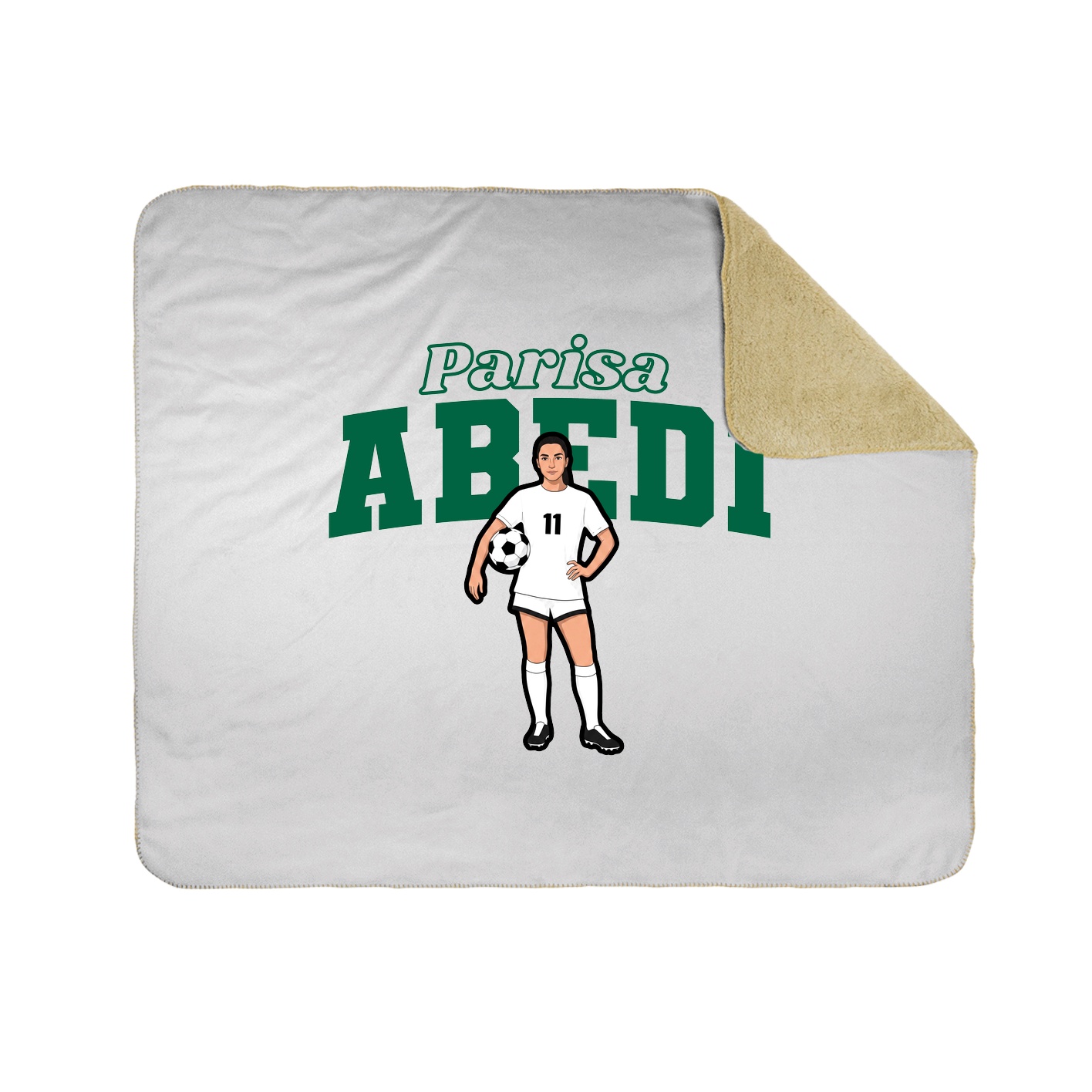 Throw Blanket — Name Arch in White