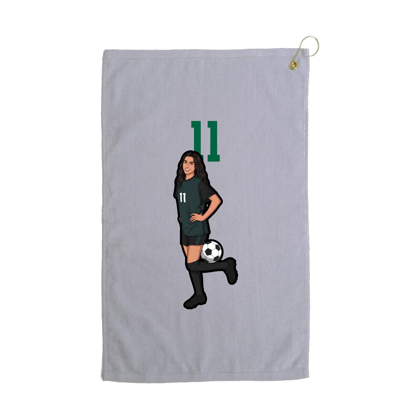 Golf Towel — Number Top in Grey