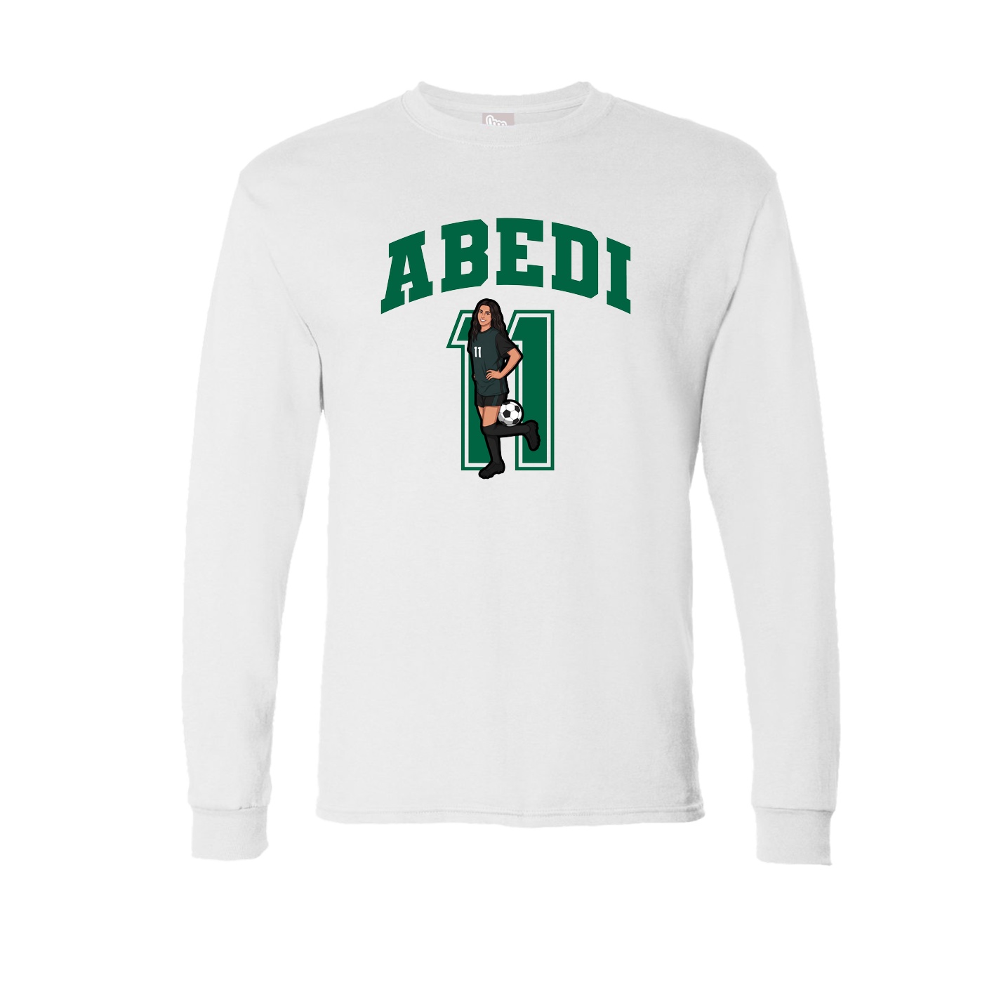 Long Sleeve Tee — Number in White
