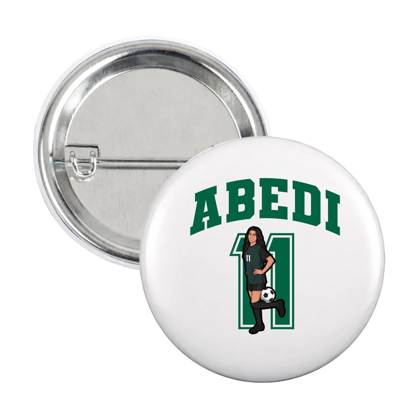 Game Day Button — Number in White