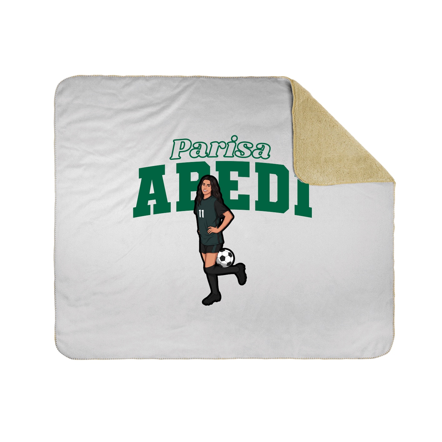 Throw Blanket — Name Arch in White